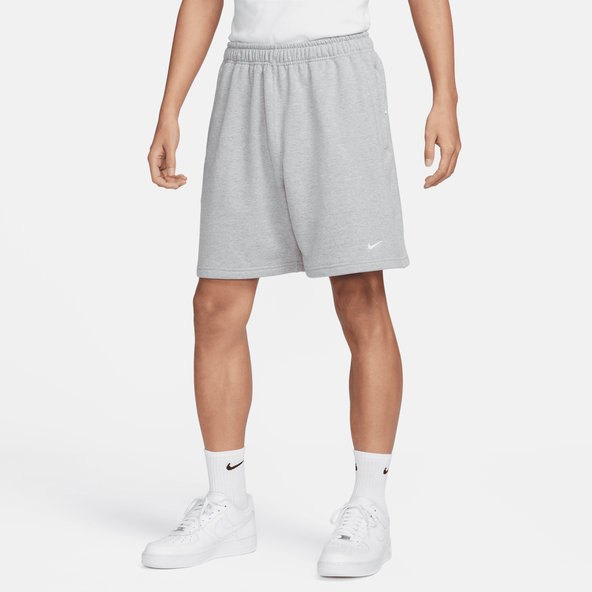 Nike Solo Swoosh Grey French Terry Shorts