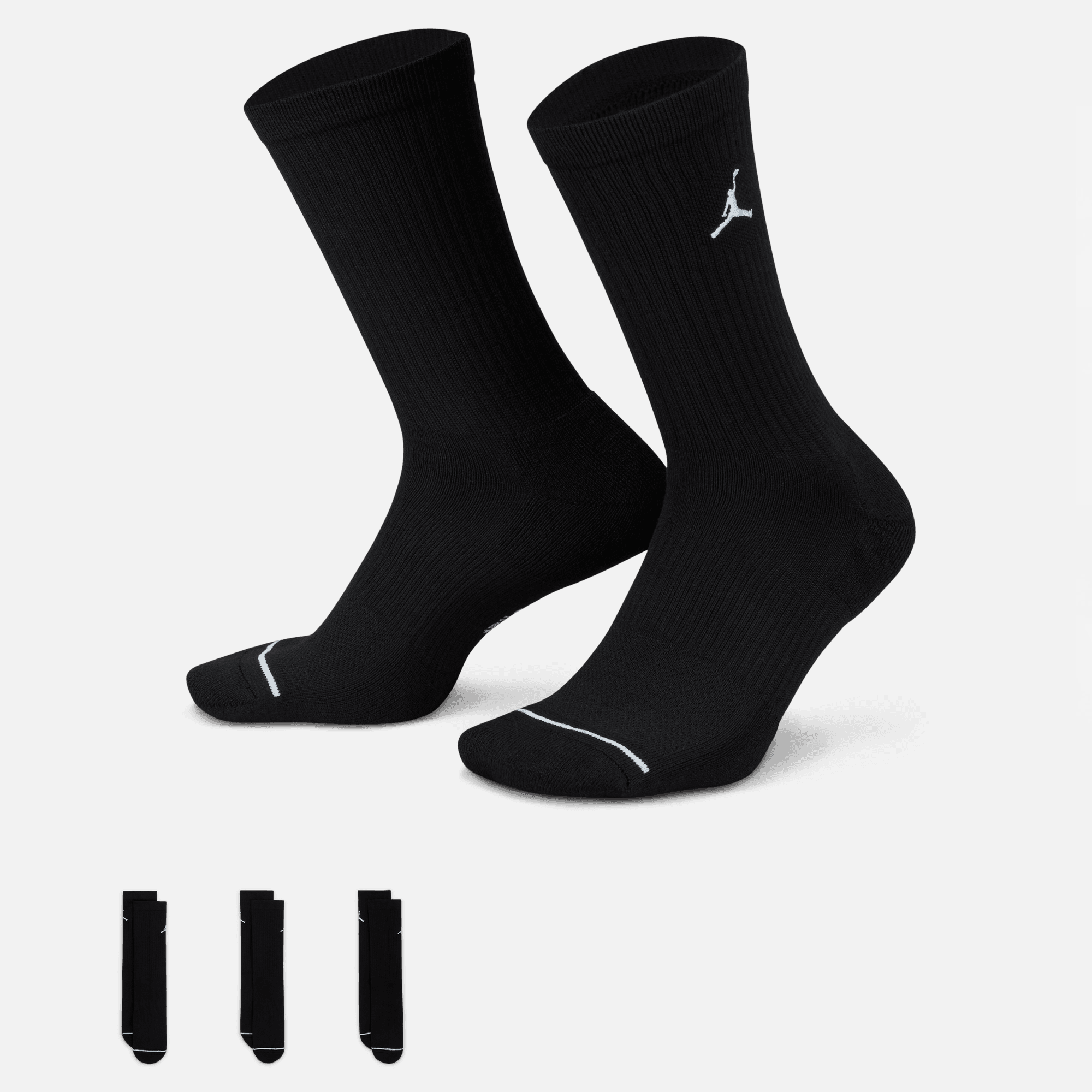 Air Jordan Everyday Black Crew Socks (3-Pack)
