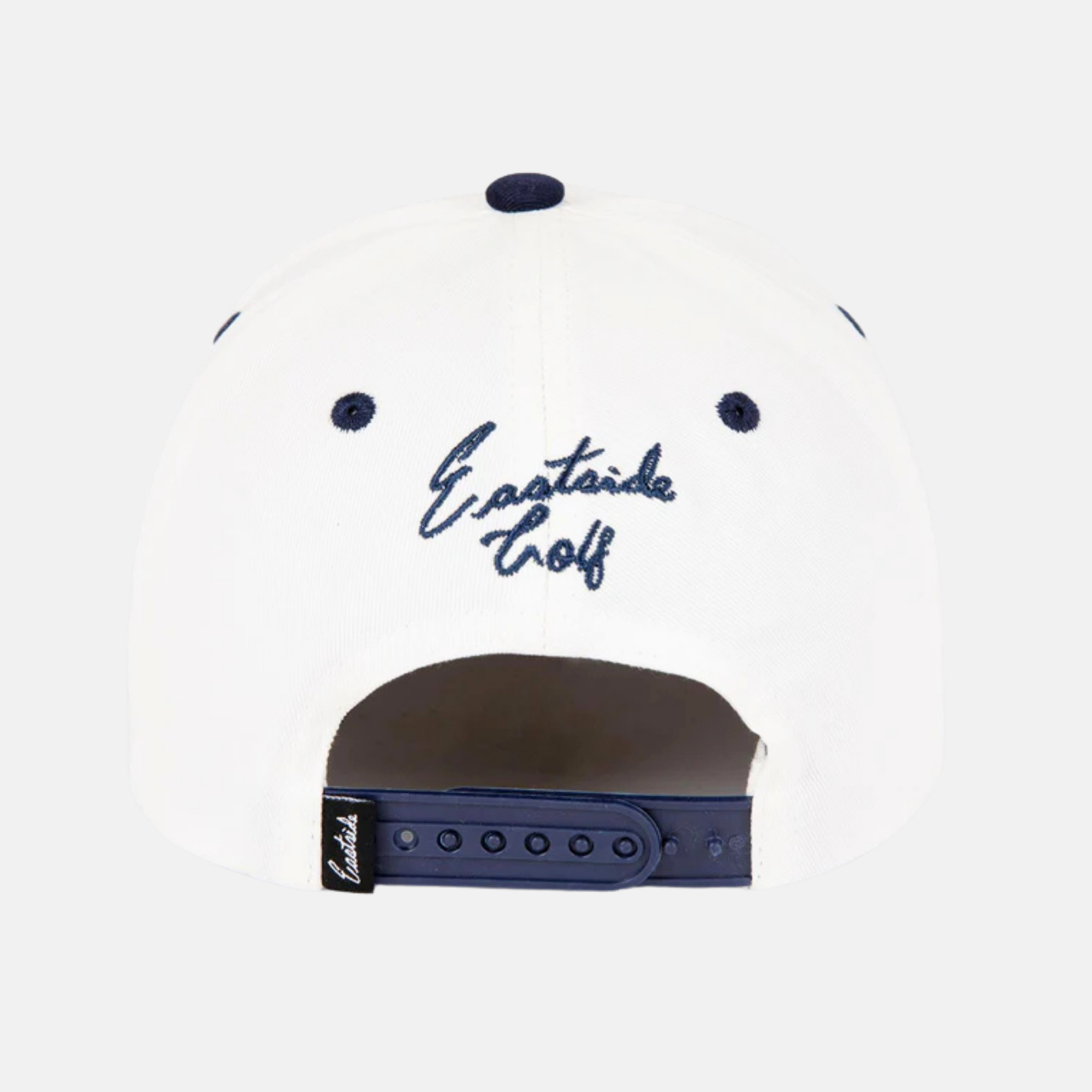 Eastside Golf White Midnight Navy 5 Panel Snapback Hat