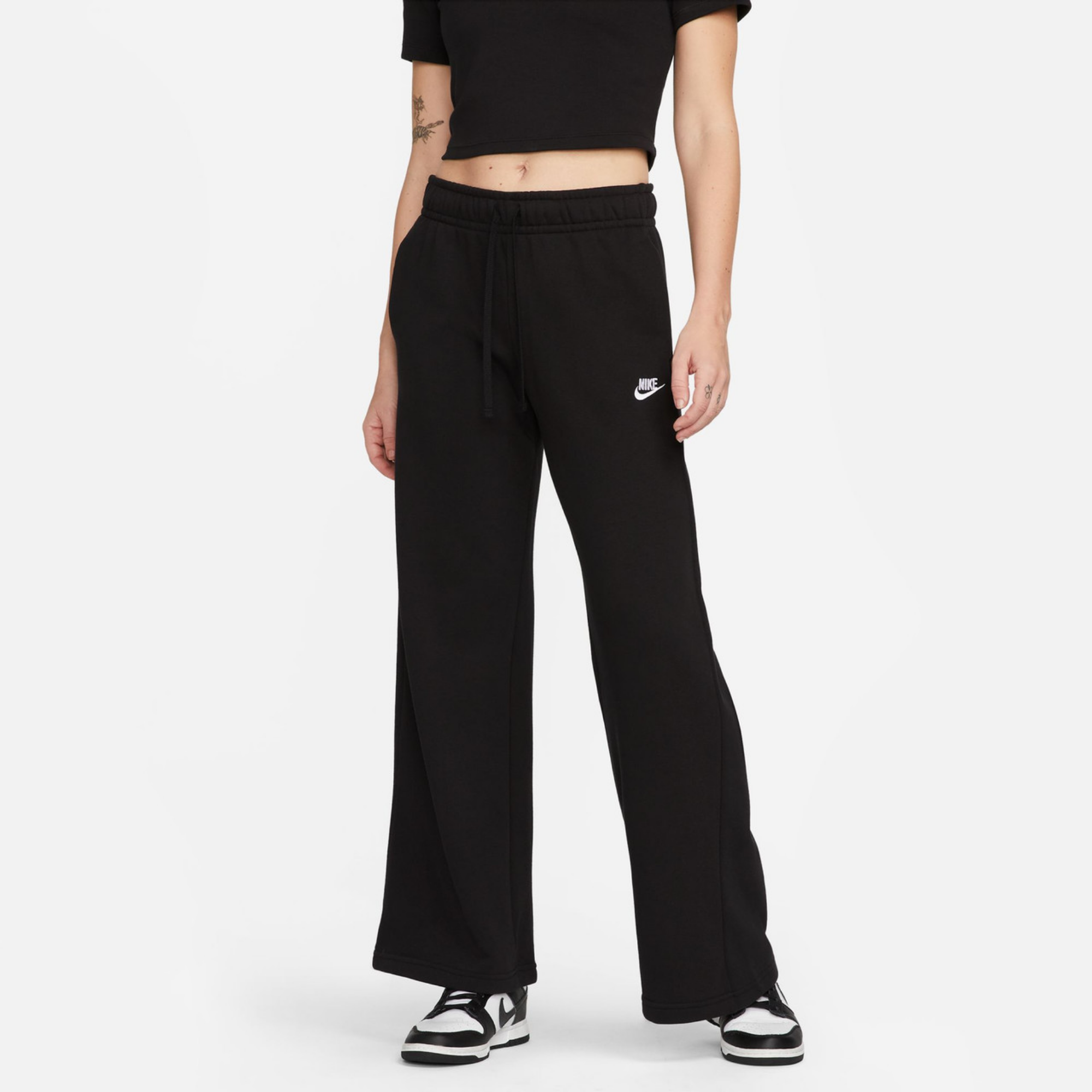nike black wide leg high waist sweatpants