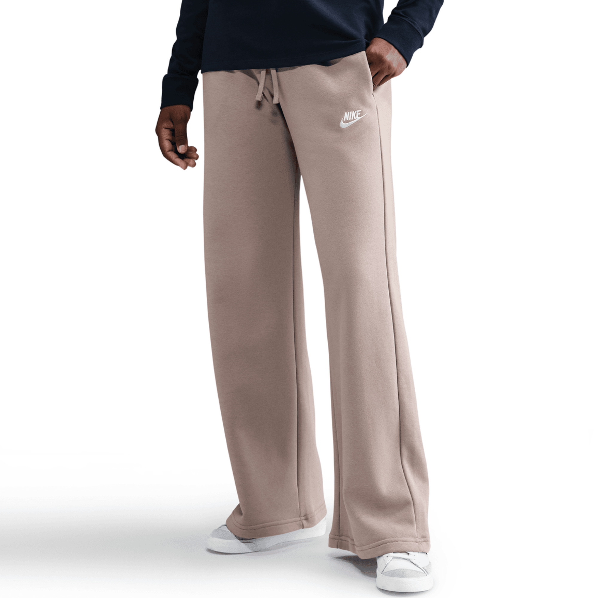 Nike Women's Sportswear Club Fleece Wide-Leg Brown Pant