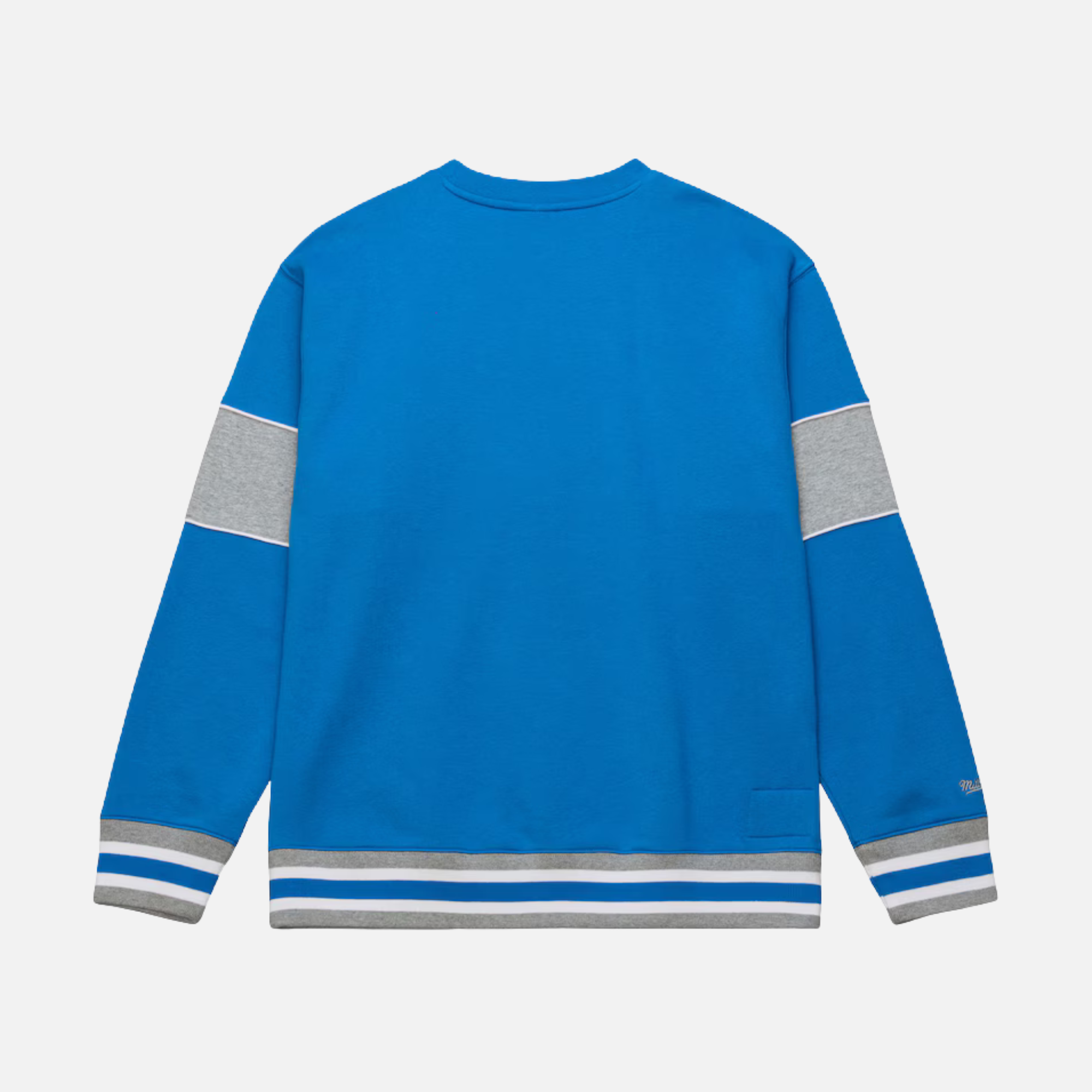 Mitchell & Ness Detroit Lions Vintage Logo Blue Fleece Crew