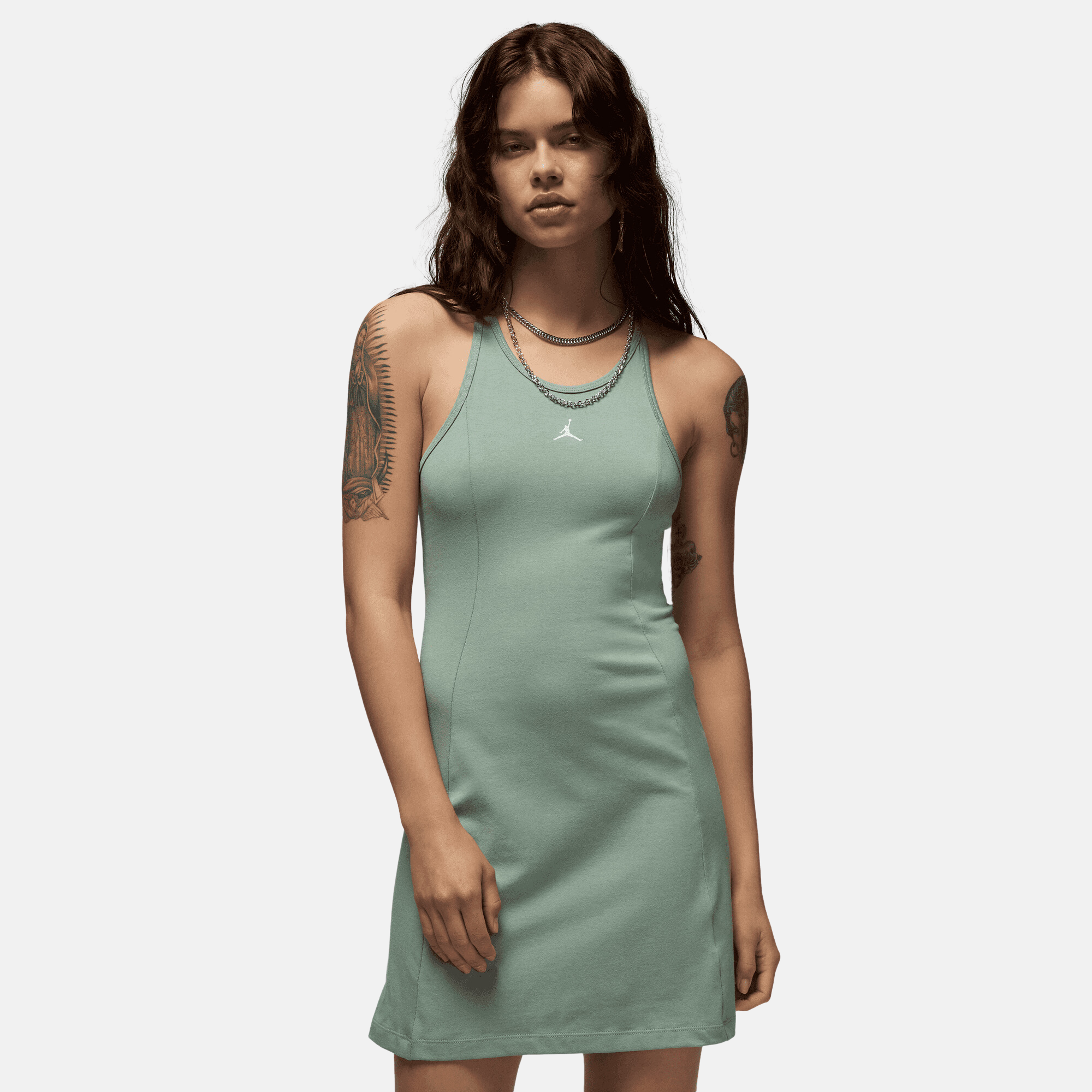 Air Jordan Women's Jade Green Slim Knit Dress