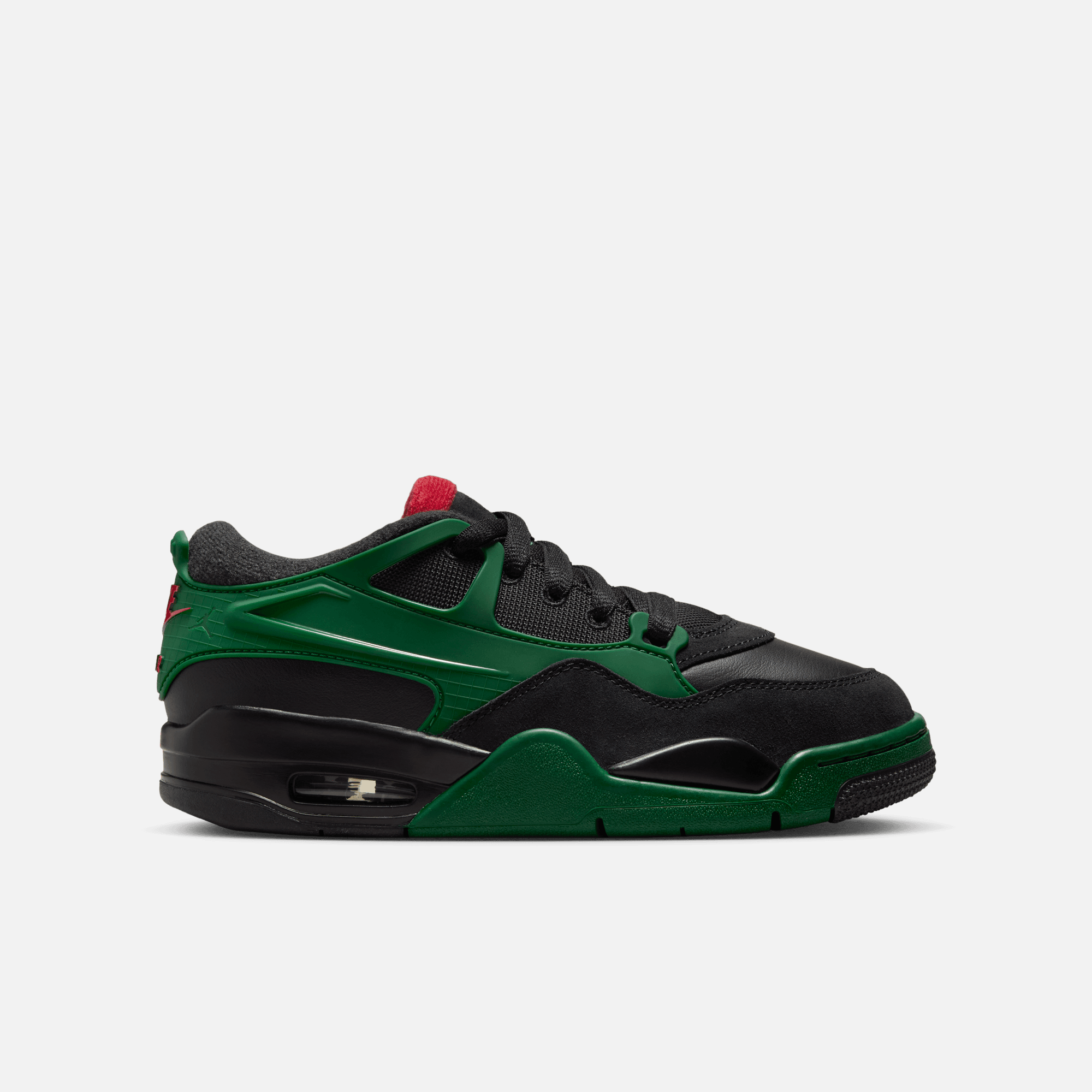 Air Jordan Big Kids' 4 RM Black Gorge Green Varsity Red (GS)
