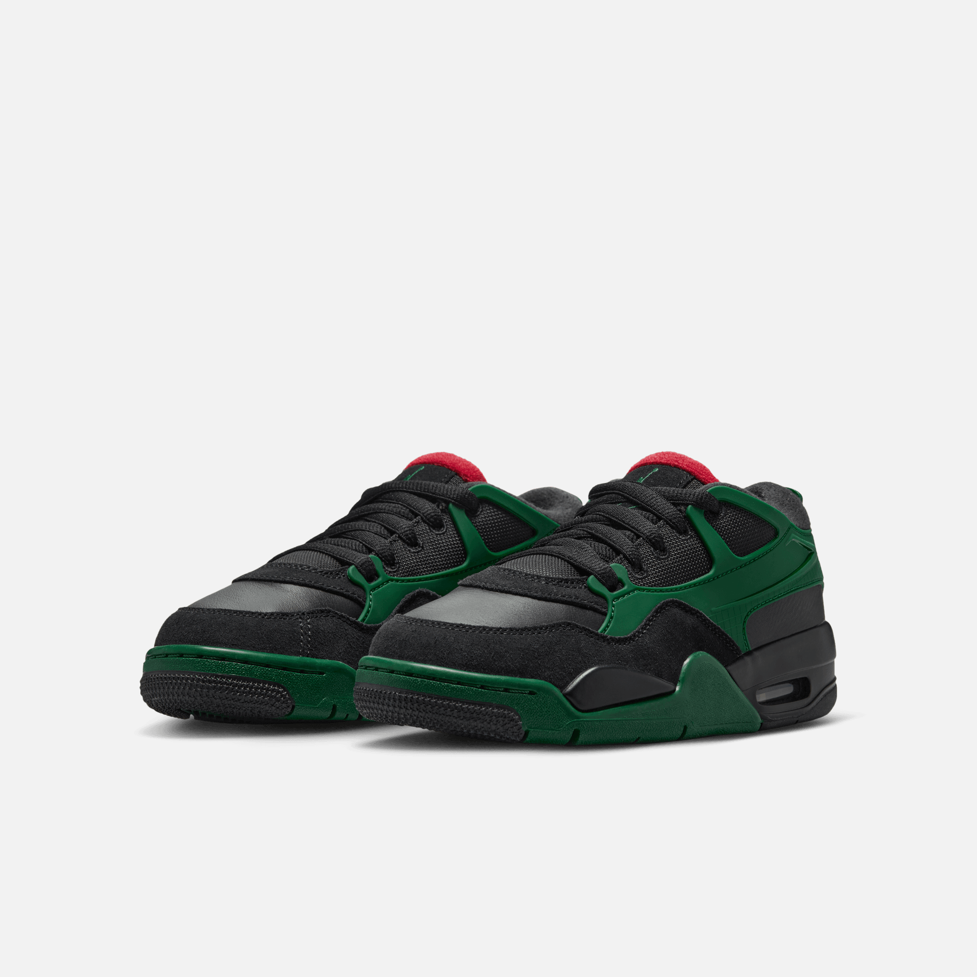 Air Jordan Big Kids' 4 RM Black Gorge Green Varsity Red (GS)