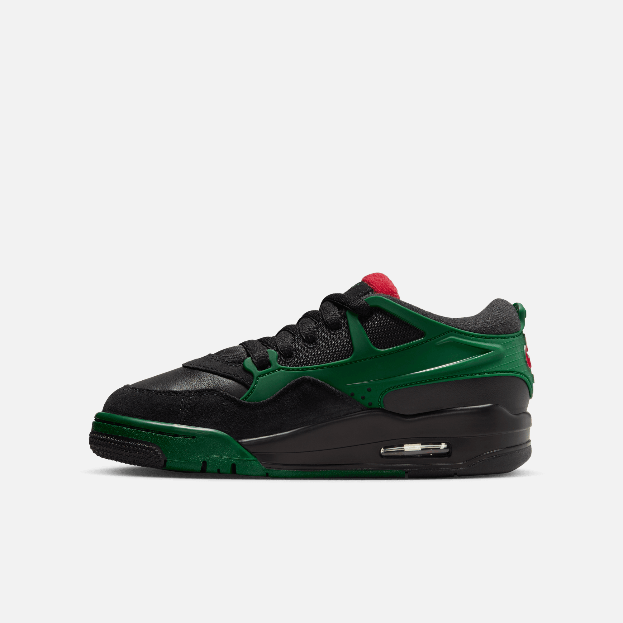 Air Jordan Big Kids' 4 RM Black Gorge Green Varsity Red (GS)