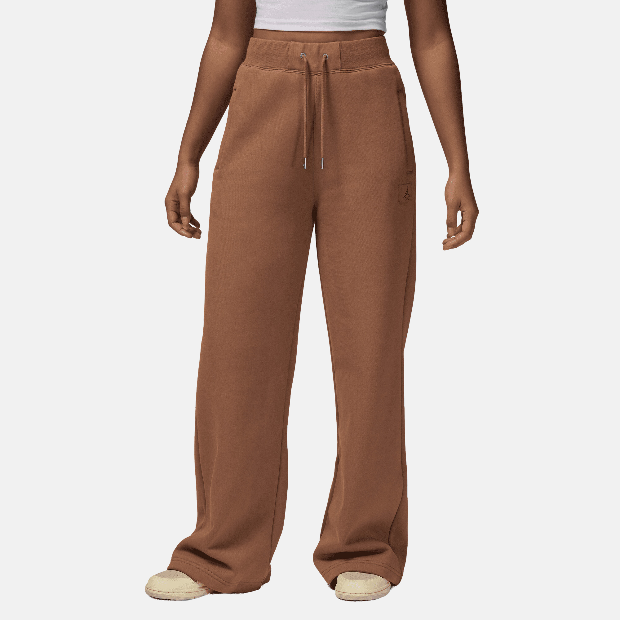 Air Jordan Women's Flight Fleece Brown Open-Hem Pants Air Jordan Women's Flight Fleece Brown Open-Hem Pants