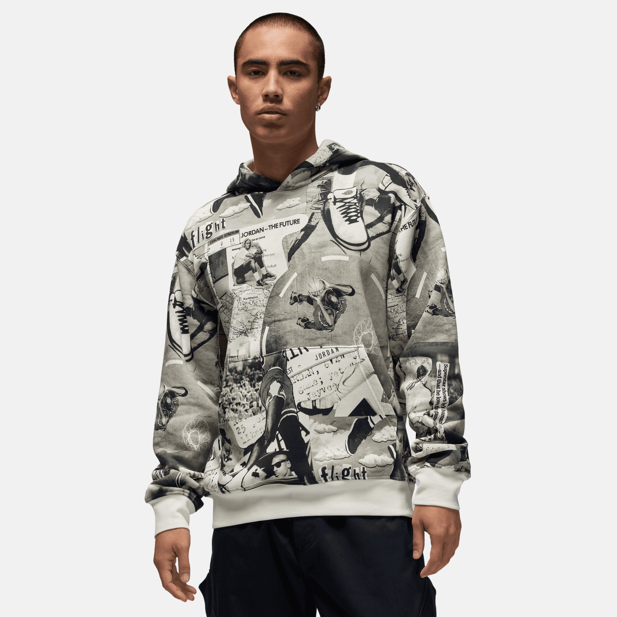 Air Jordan Brooklyn Black Fleece Printed Pullover Hoodie Air Jordan Brooklyn Black Fleece Printed Pullover Hoodie