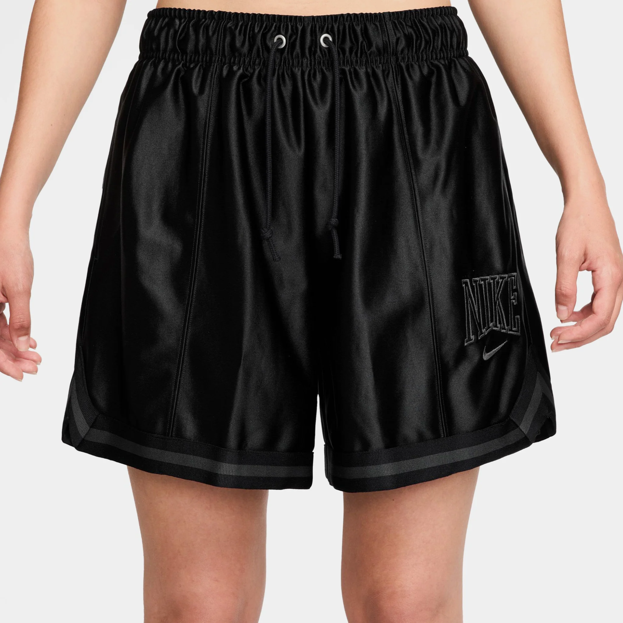 Nike Women's Sportswear Black Loose Mid-Rise Graphic Shorts