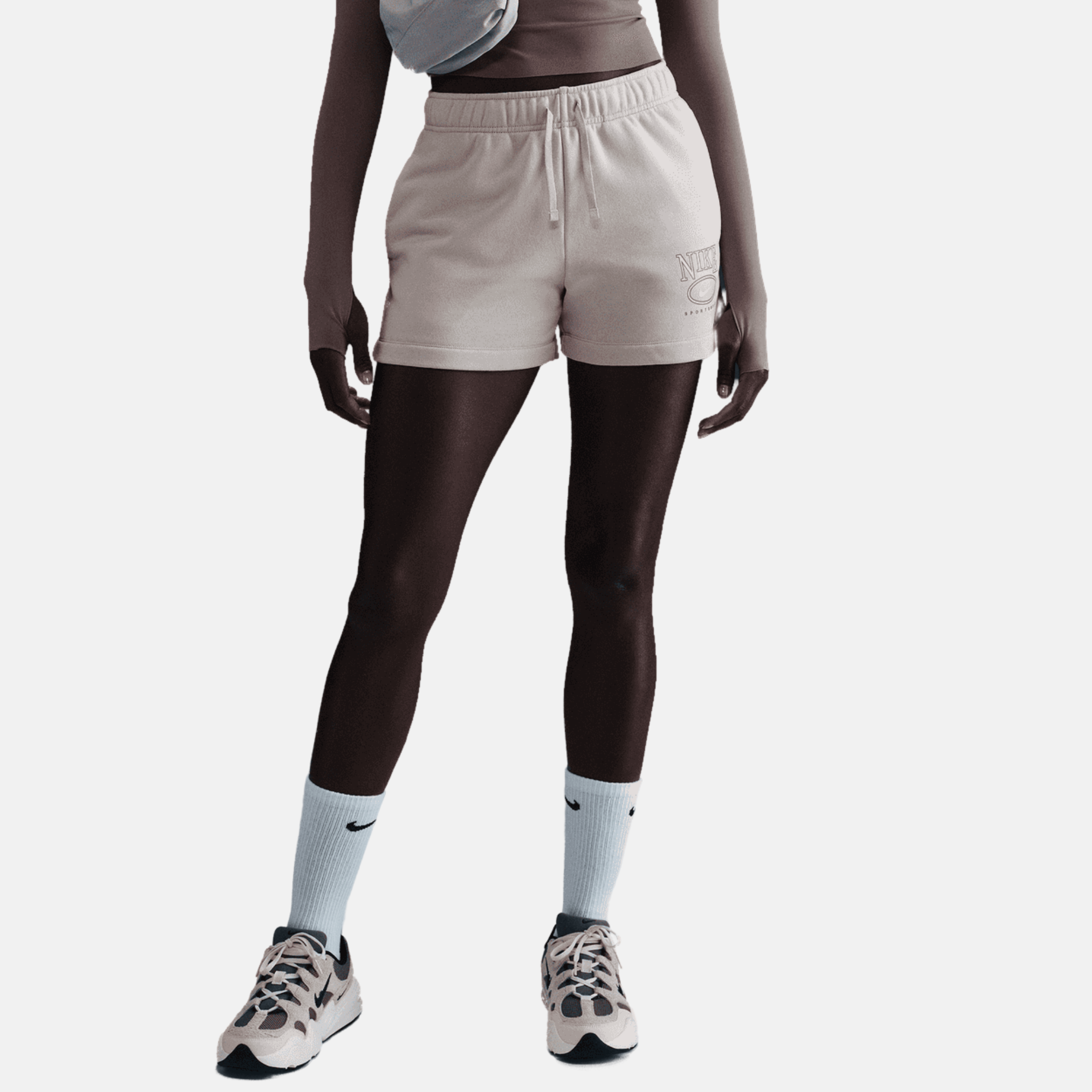 Nike Women's Sportswear Club Fleece Light Orewood Graphic Shorts