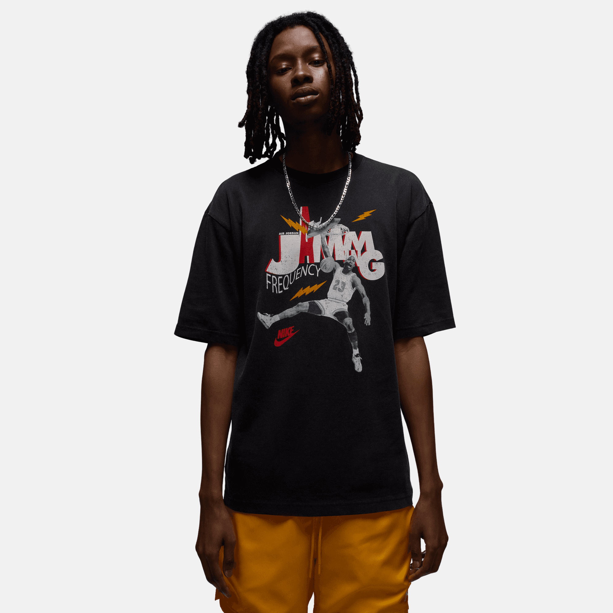 Air Jordan Brand Black Jamming Frequency T-Shirt – Puffer Reds Air Jordan Brand Black Jamming Frequency T-Shirt – Puffer Reds