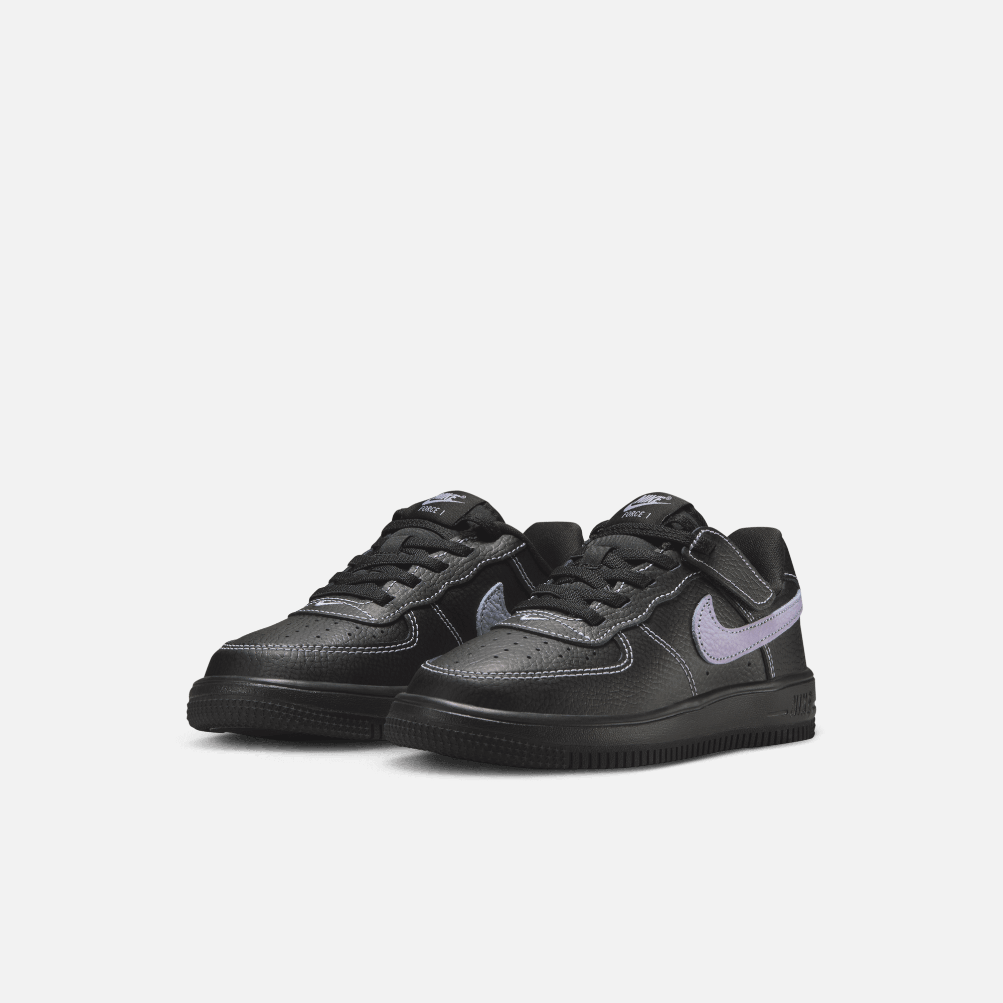 Nike Kids' Air Force 1 Low LV8 Easyon Black Hydrangeas (PS)