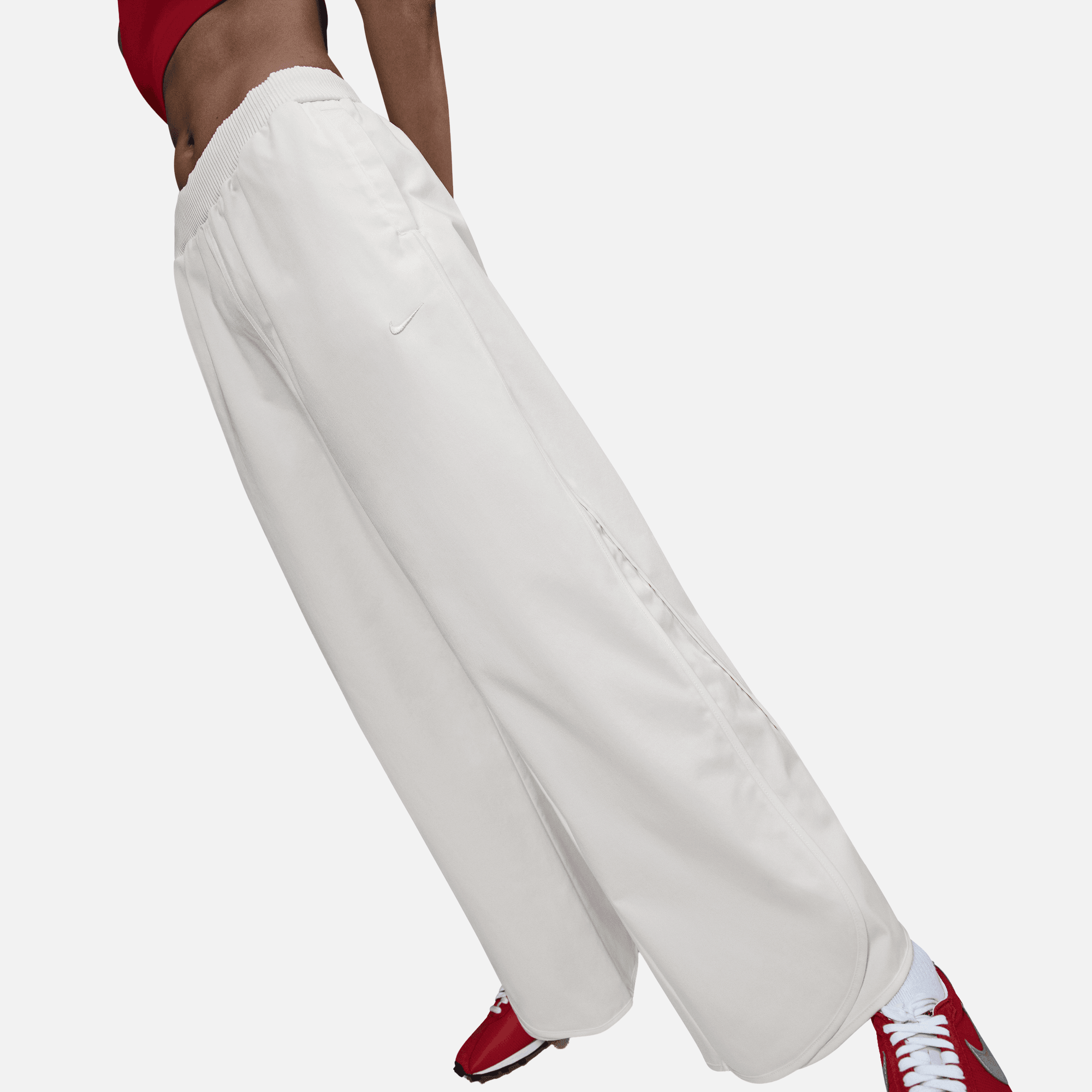 Nike Women's Sportswear Collection Sail Mid-Rise Twill Track Pants