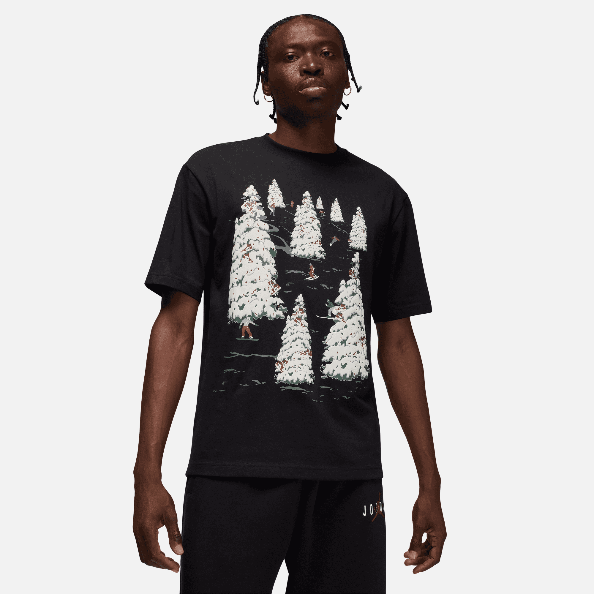 Air Jordan Black Brooklyn Holiday Trees T-Shirt – Puffer Reds