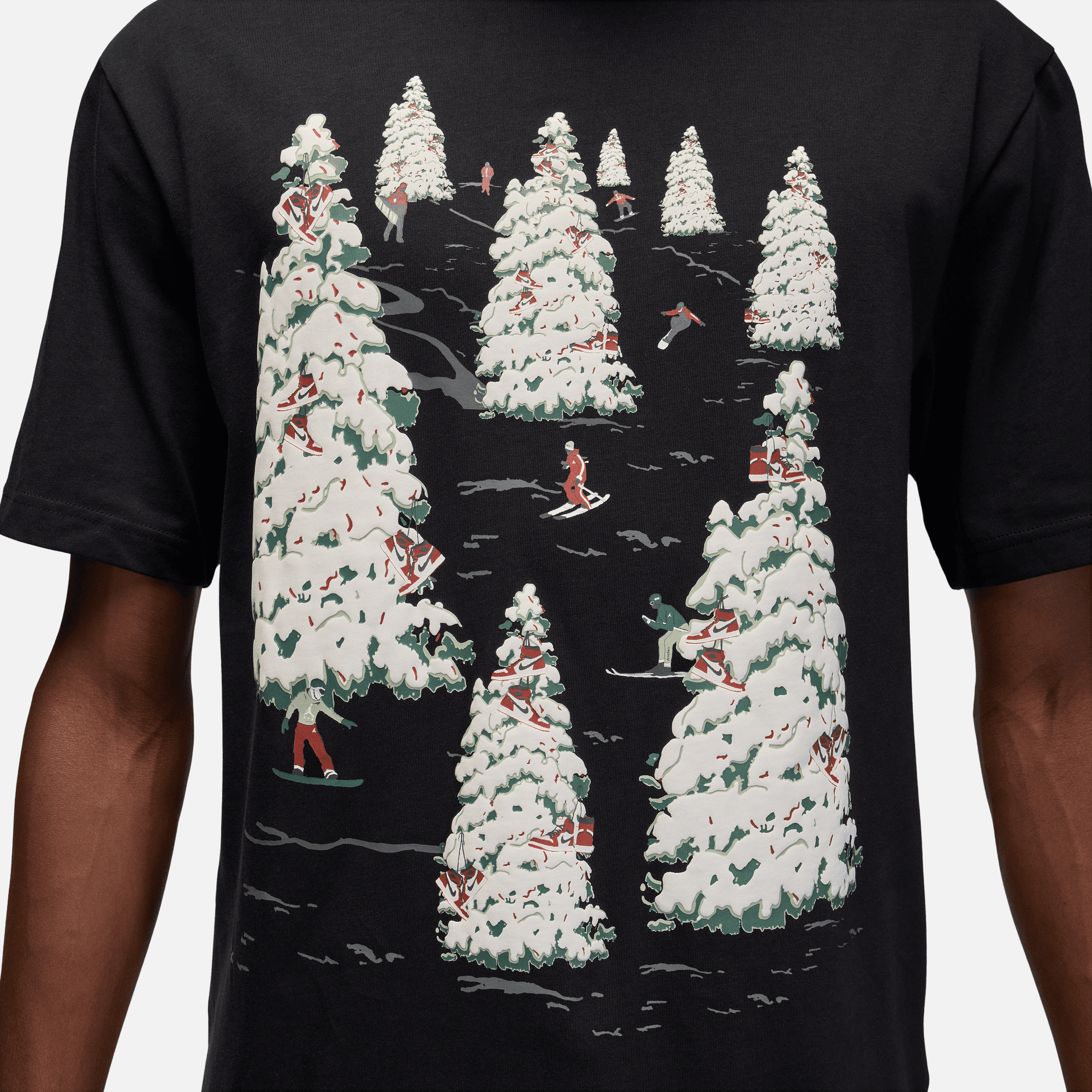 Air Jordan Black Brooklyn Holiday Trees T-Shirt
