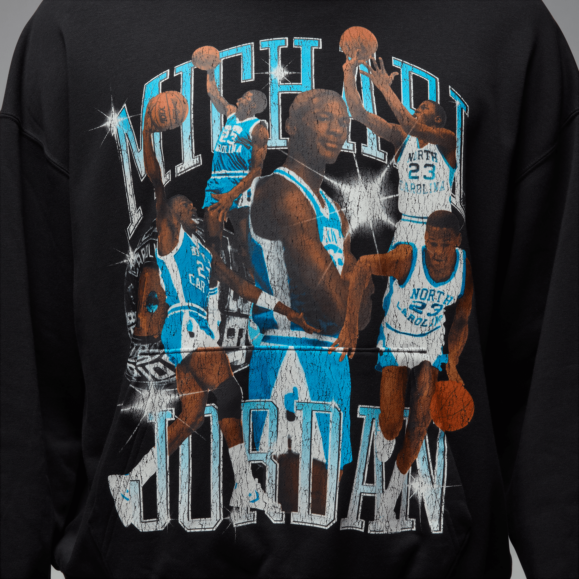 Air Jordan Flight Black Powder Blue Oversized Pullover Hoodie