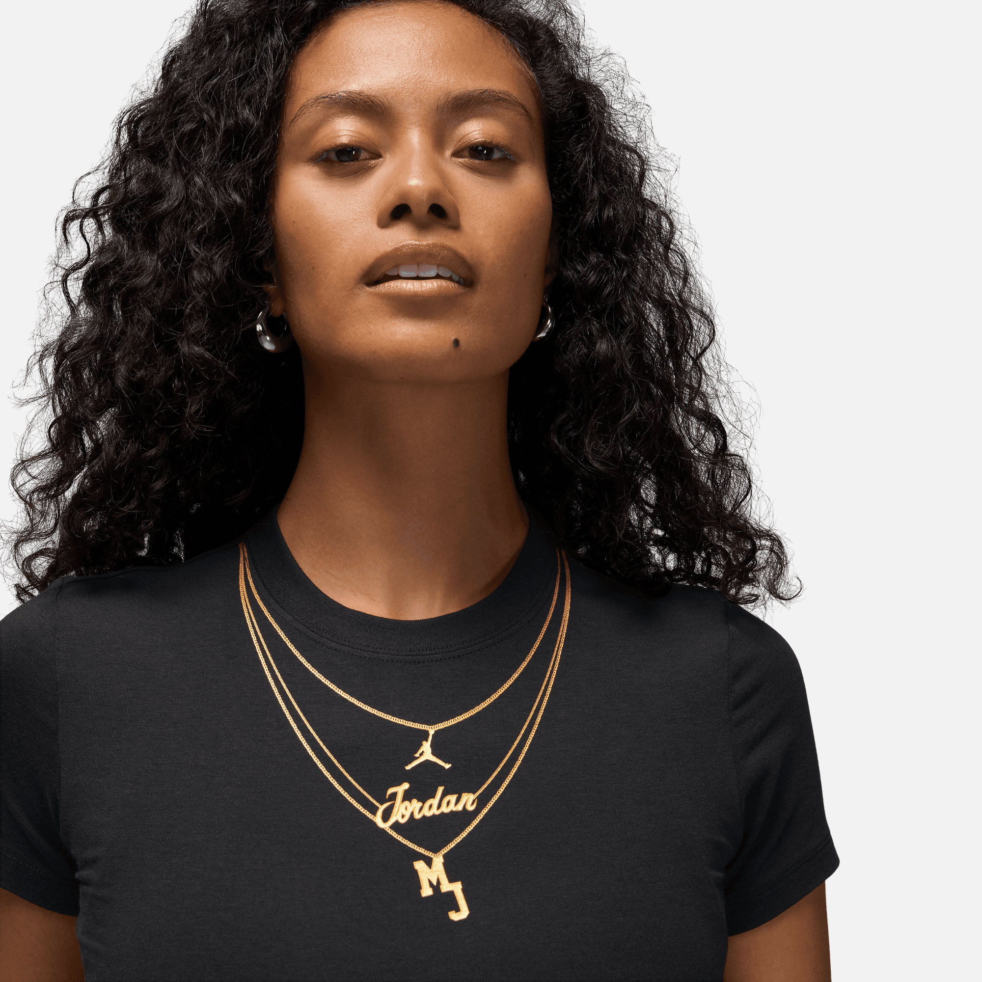 Air Jordan Women's Flight Necklace GFX Black T-Shirt