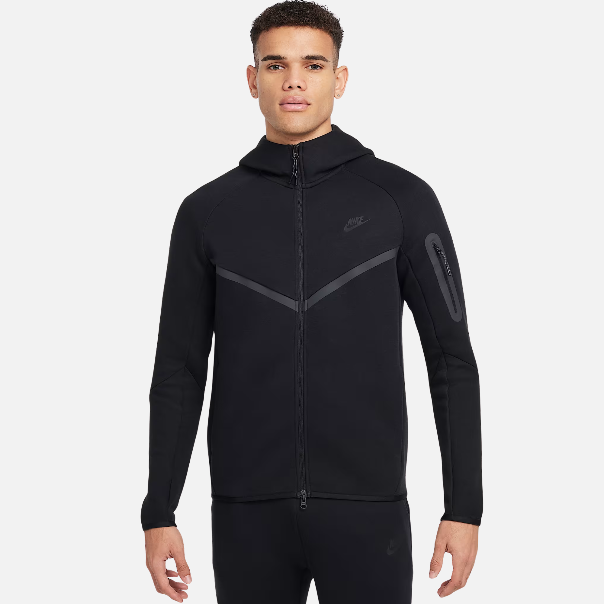 Nike Fleece Windrunner Full-Zip Black Jacket – Puffer Reds