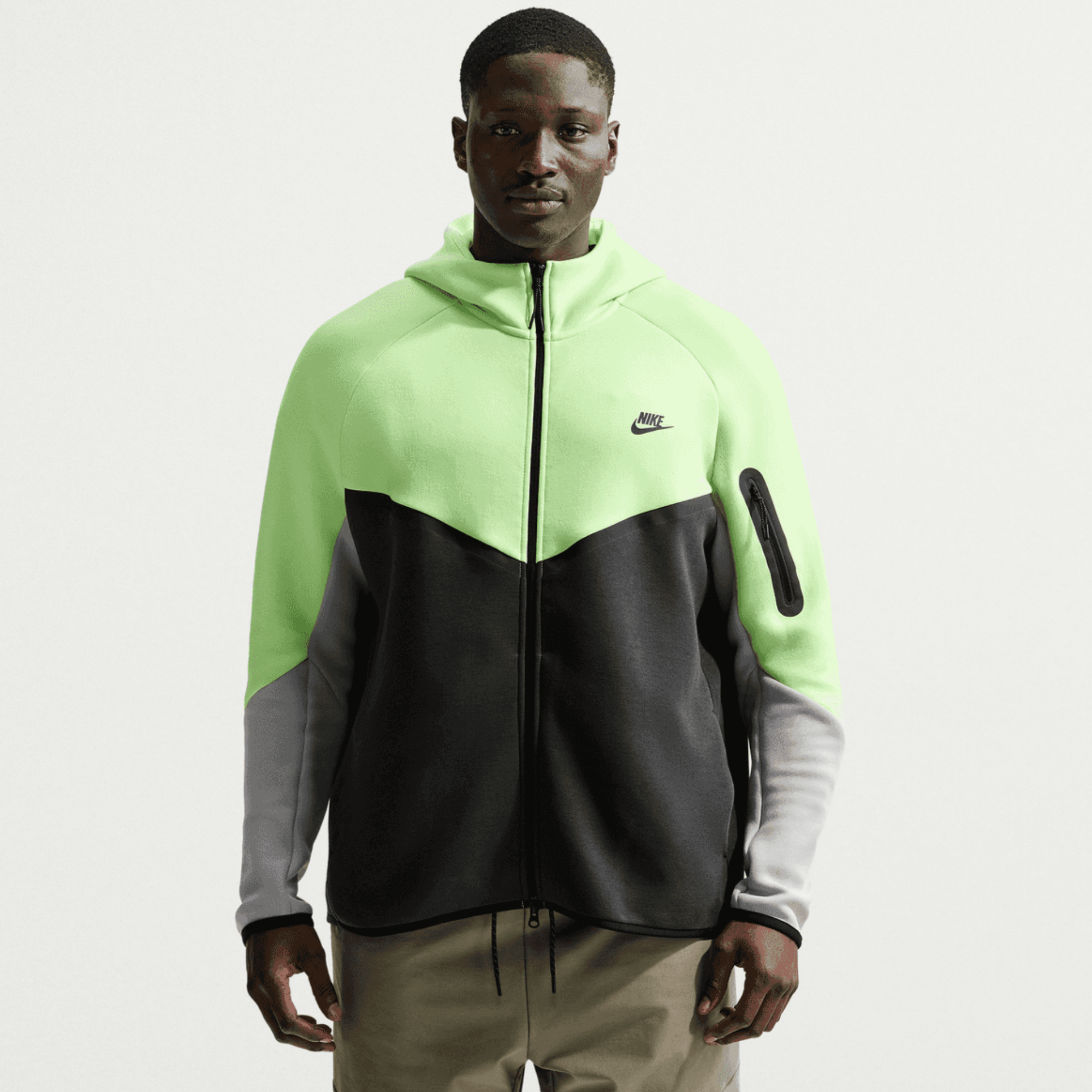 Nike Tech Fleece Windrunner Full-Zip Black Lime Jacket