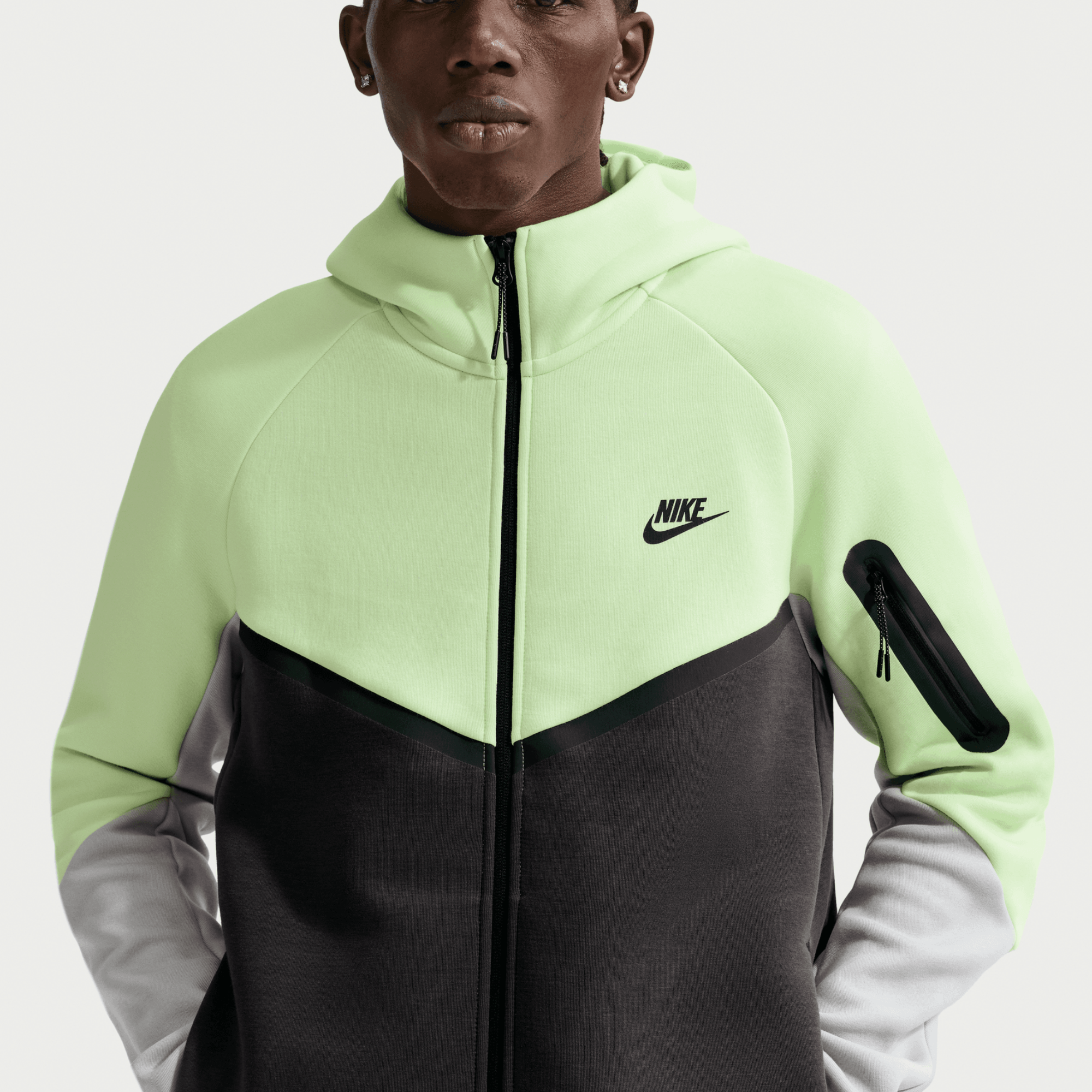 Nike Tech Fleece Windrunner Full-Zip Black Lime Jacket