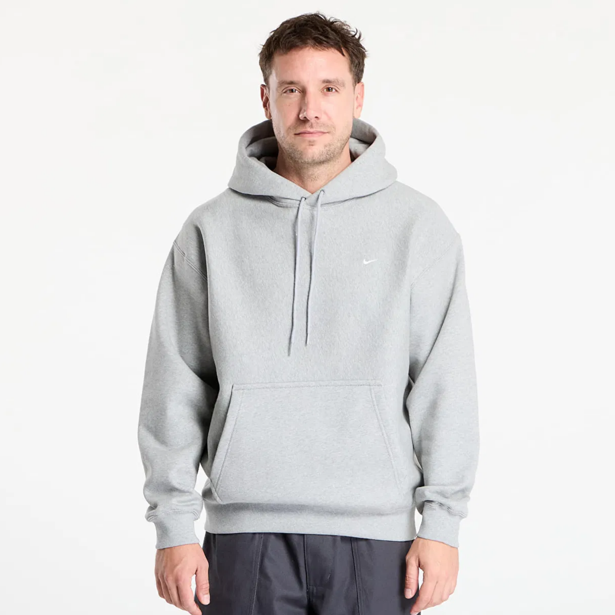 Nike Solo Swoosh Grey Pullover Hoodie
