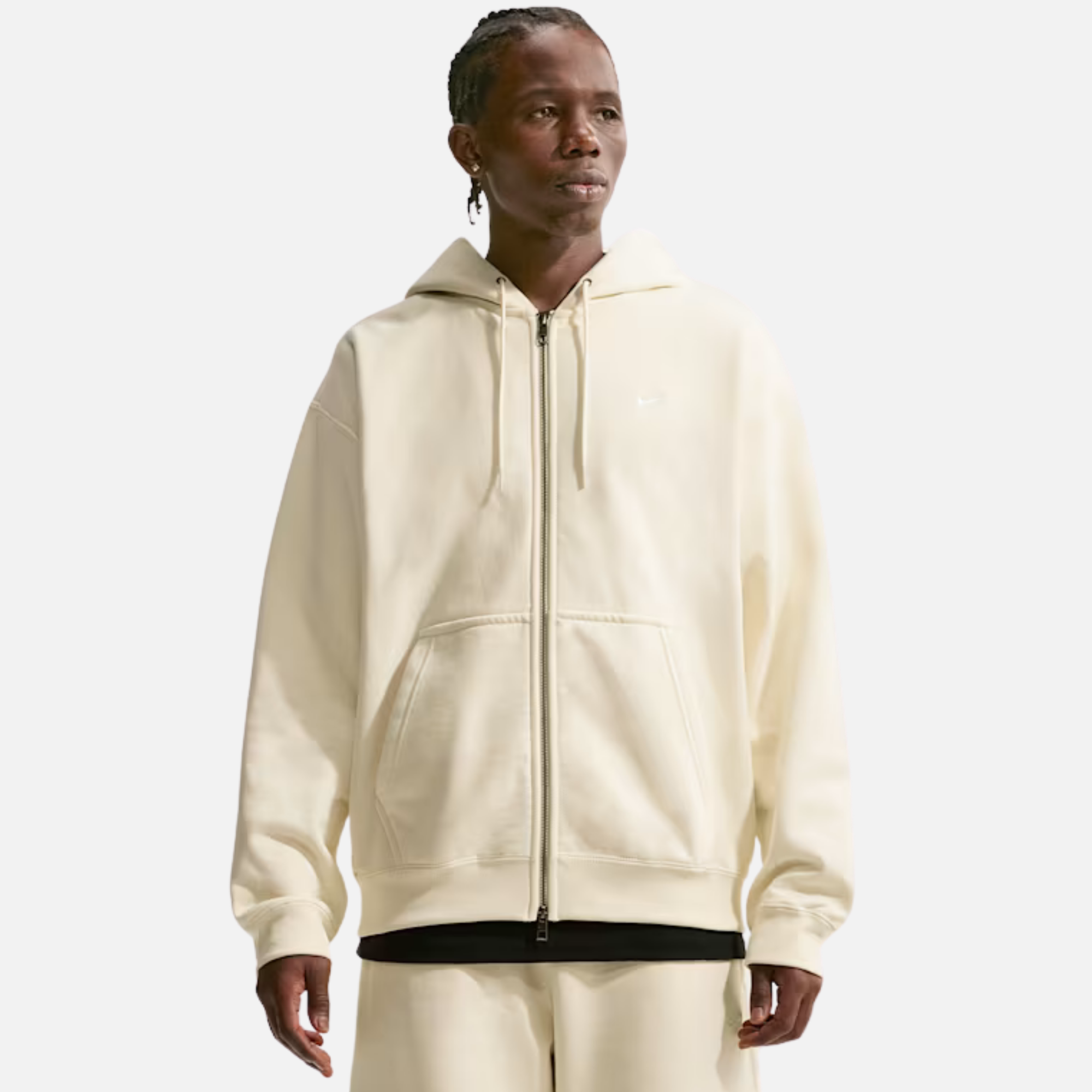 Nike Solo Swoosh Full-Zip Cream Hoodie