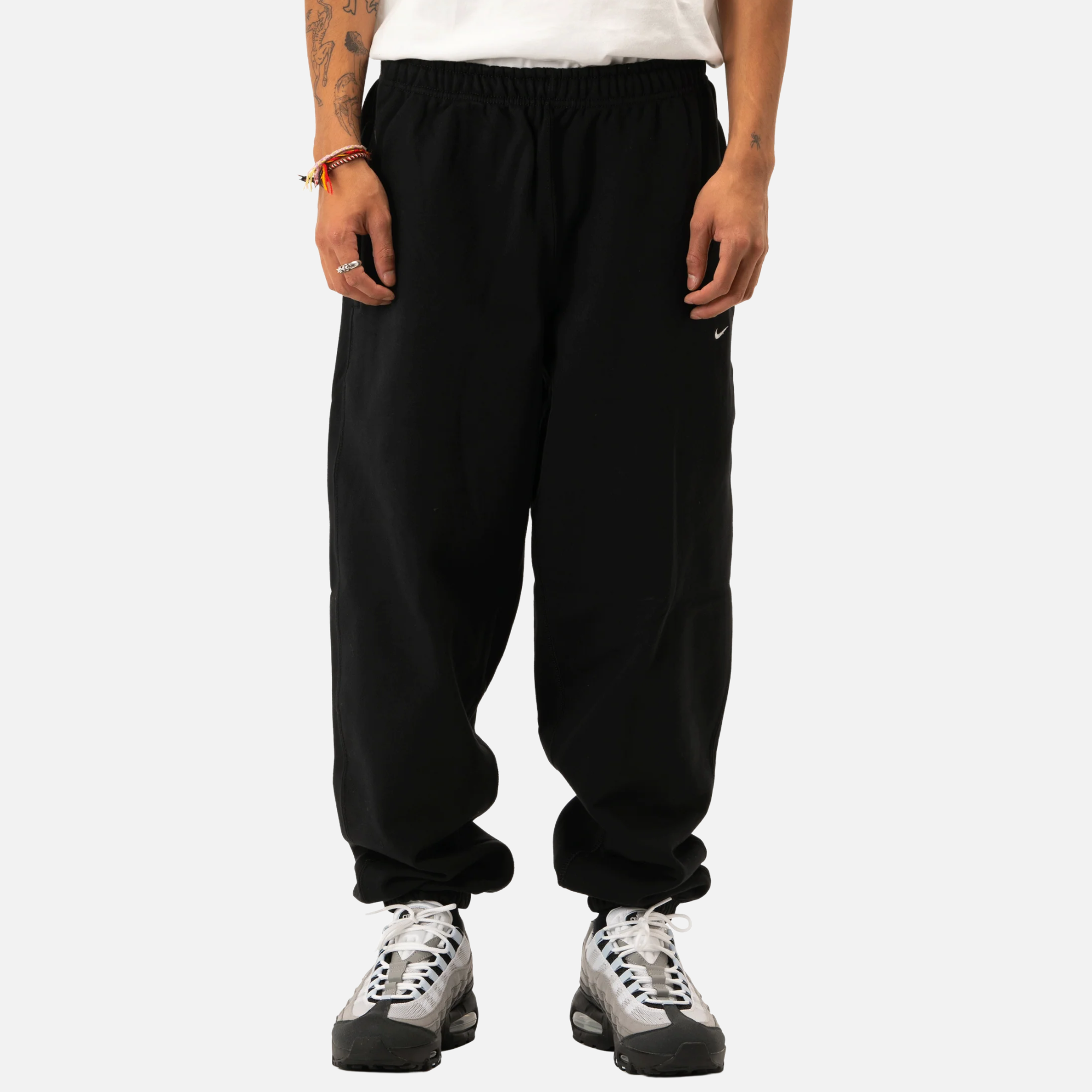 Nike Solo Swoosh Cuffed Black Pants