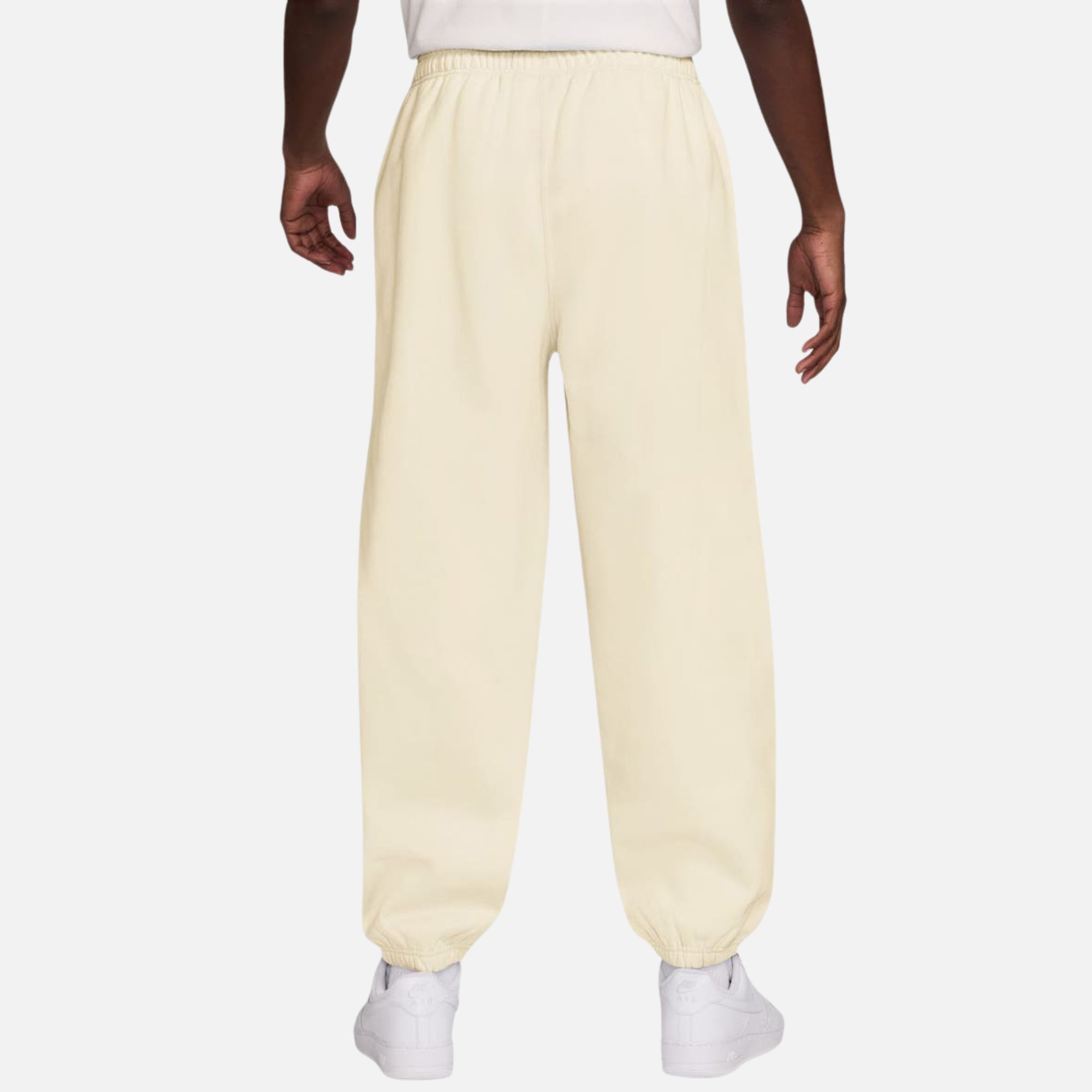 Nike Solo Swoosh Cuffed Cream Pants