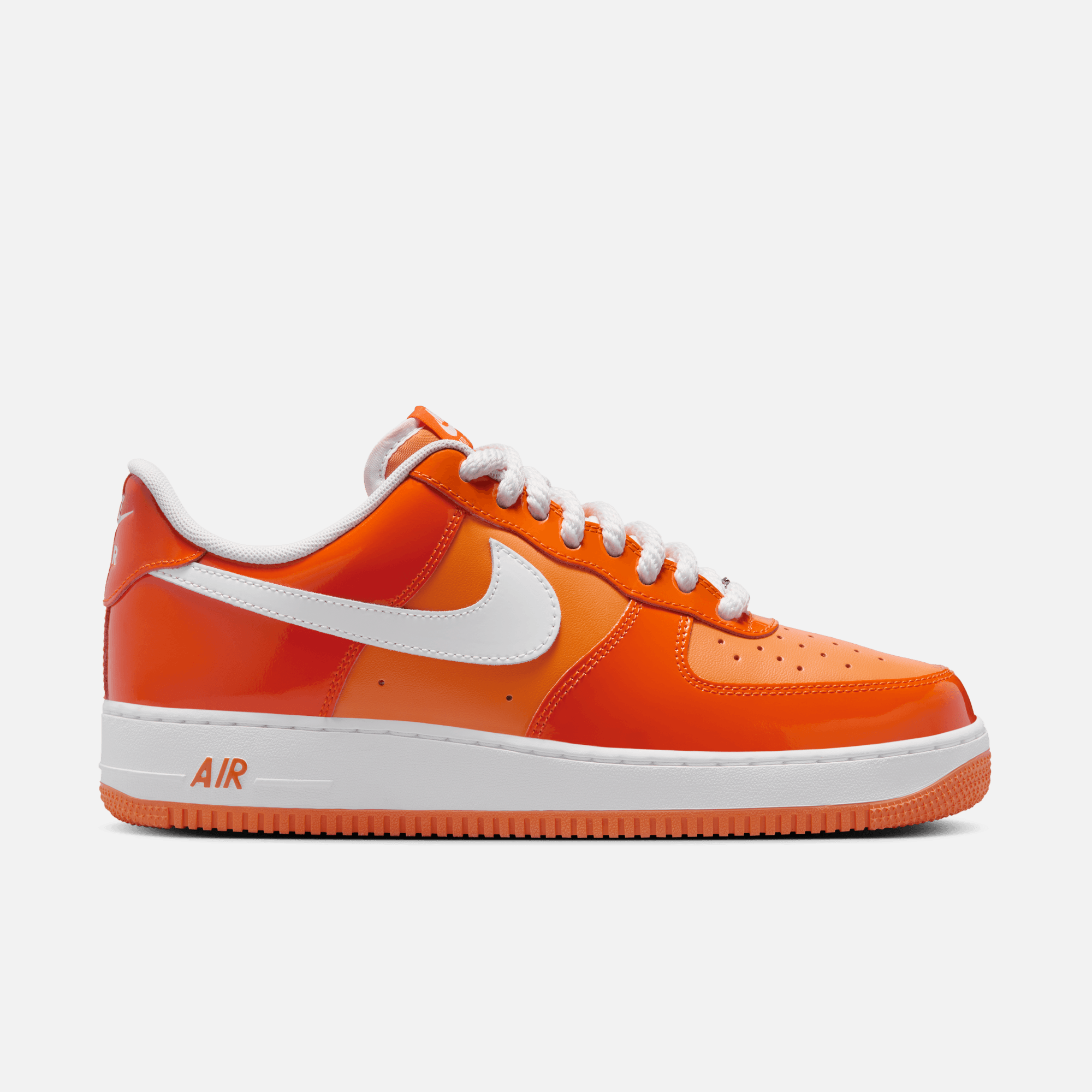 Nike Air Force 1 Low Orange White Patent Leather – Puffer Reds