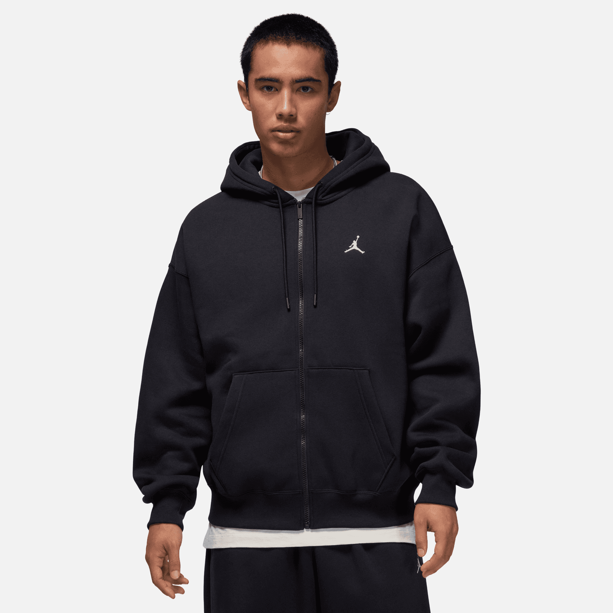 Air Jordan Brooklyn Fleece Black Oversized Full-Zip Hoodie