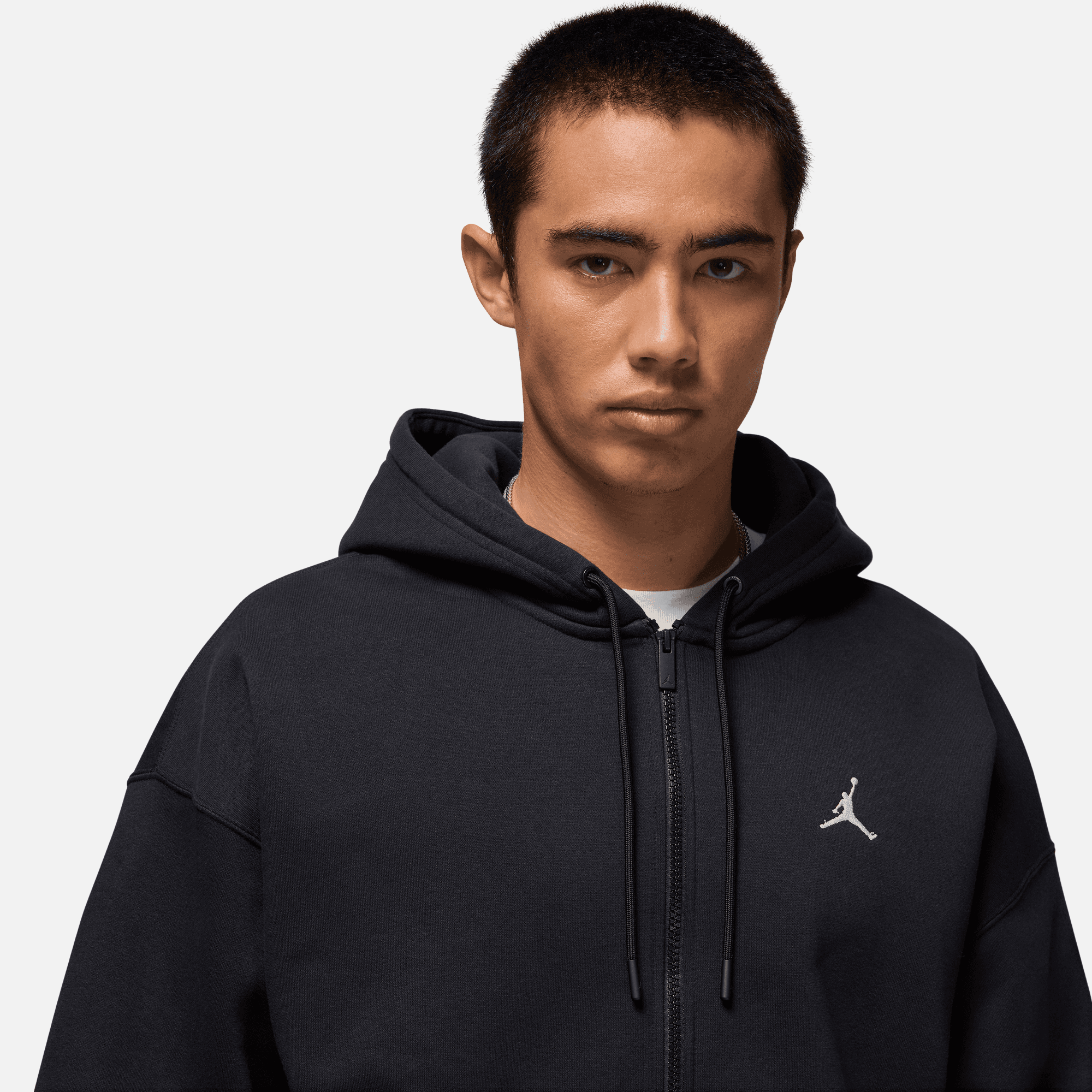 Air Jordan Brooklyn Fleece Black Oversized Full-Zip Hoodie