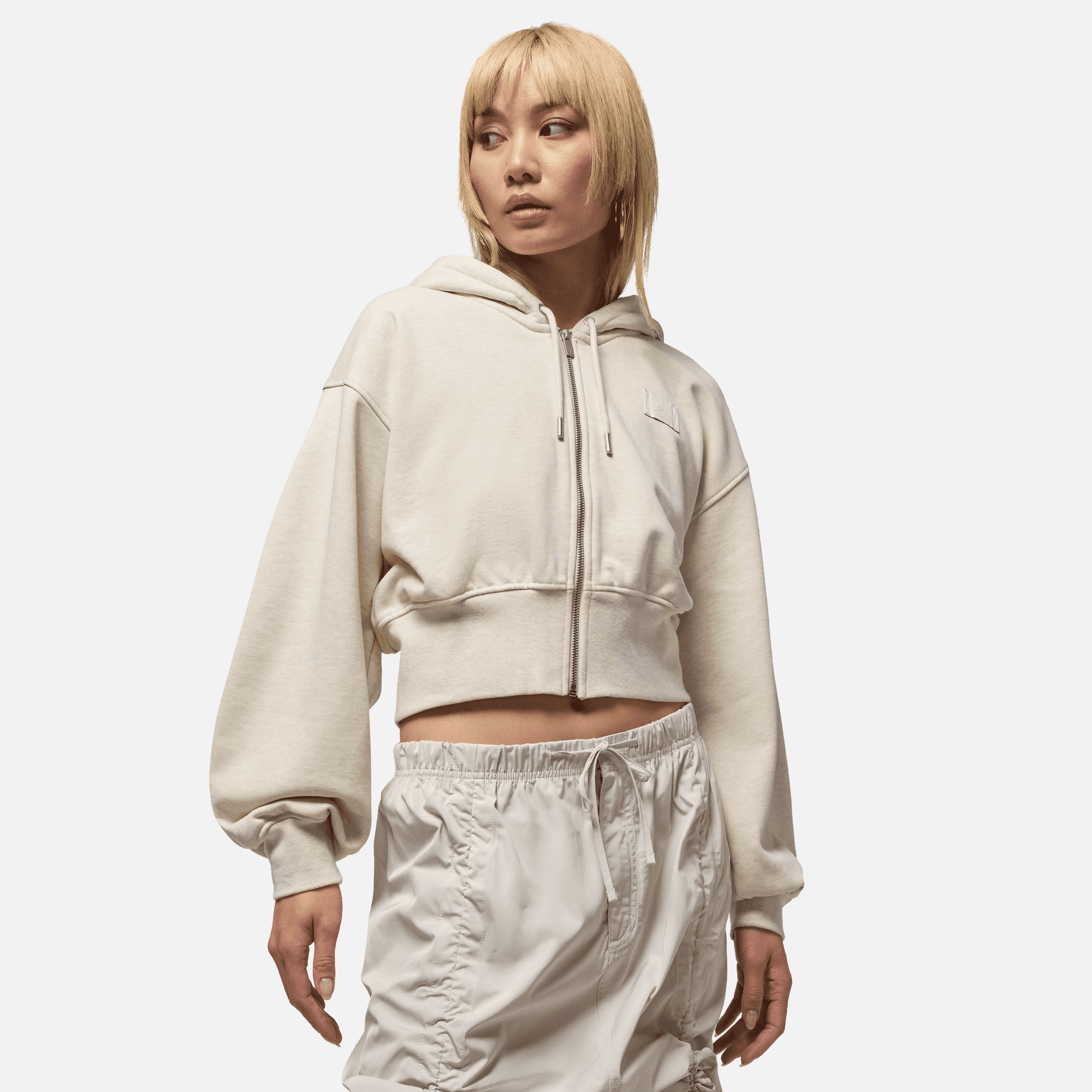 Air Jordan Women's Fleece Cropped Satin-Lined Hoodie – Puffer Reds