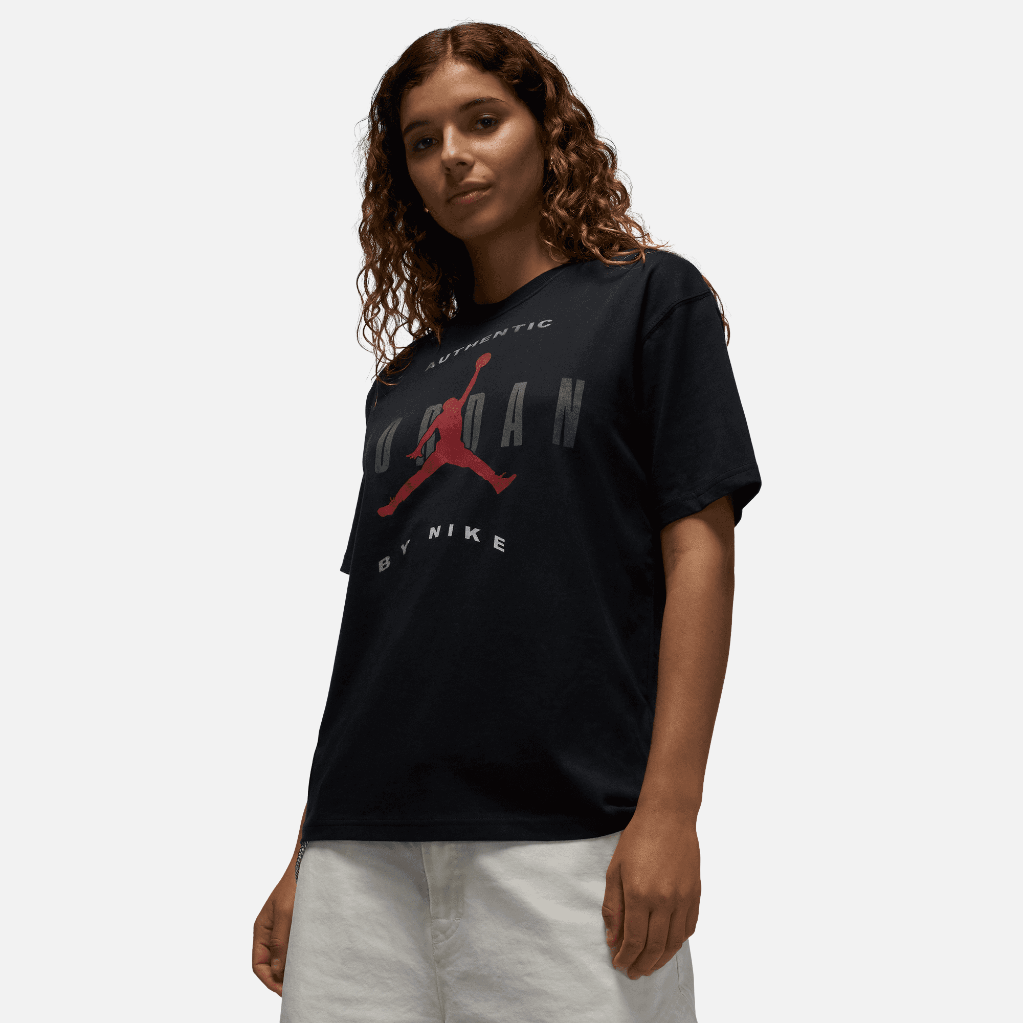 Air Jordan Women's Flight Black Red Graphic T-Shirt