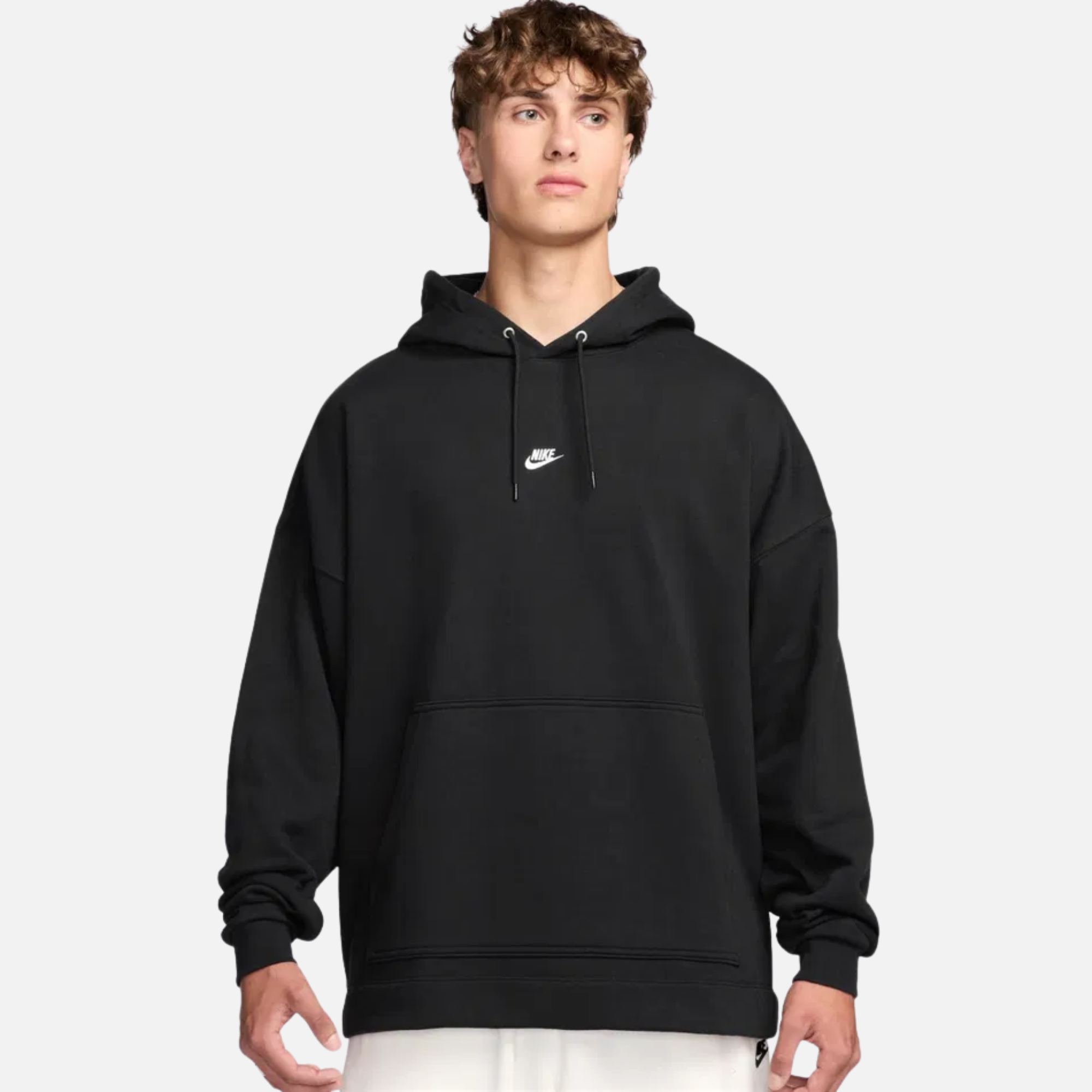 Nike Sportswear Club Black Oversized French Terry Hoodie – Puffer Reds