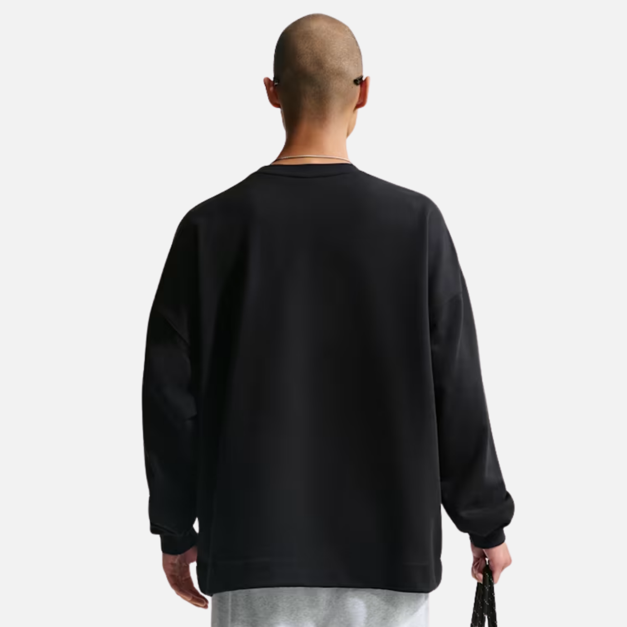 Nike Sportswear Club Black Oversized French Terry Crew-Neck Sweatshirt