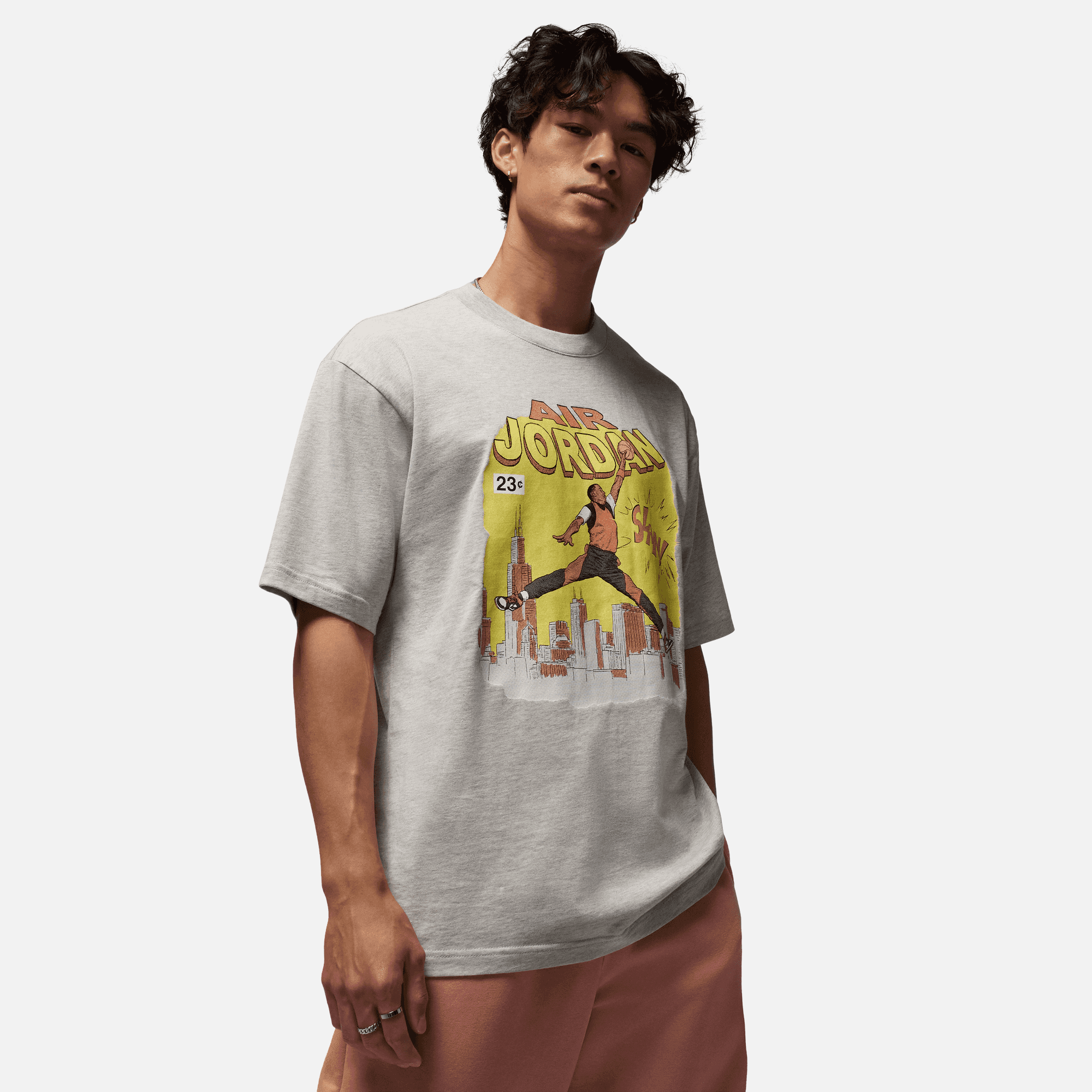 Air Jordan Grey Comic T-Shirt – Puffer Reds