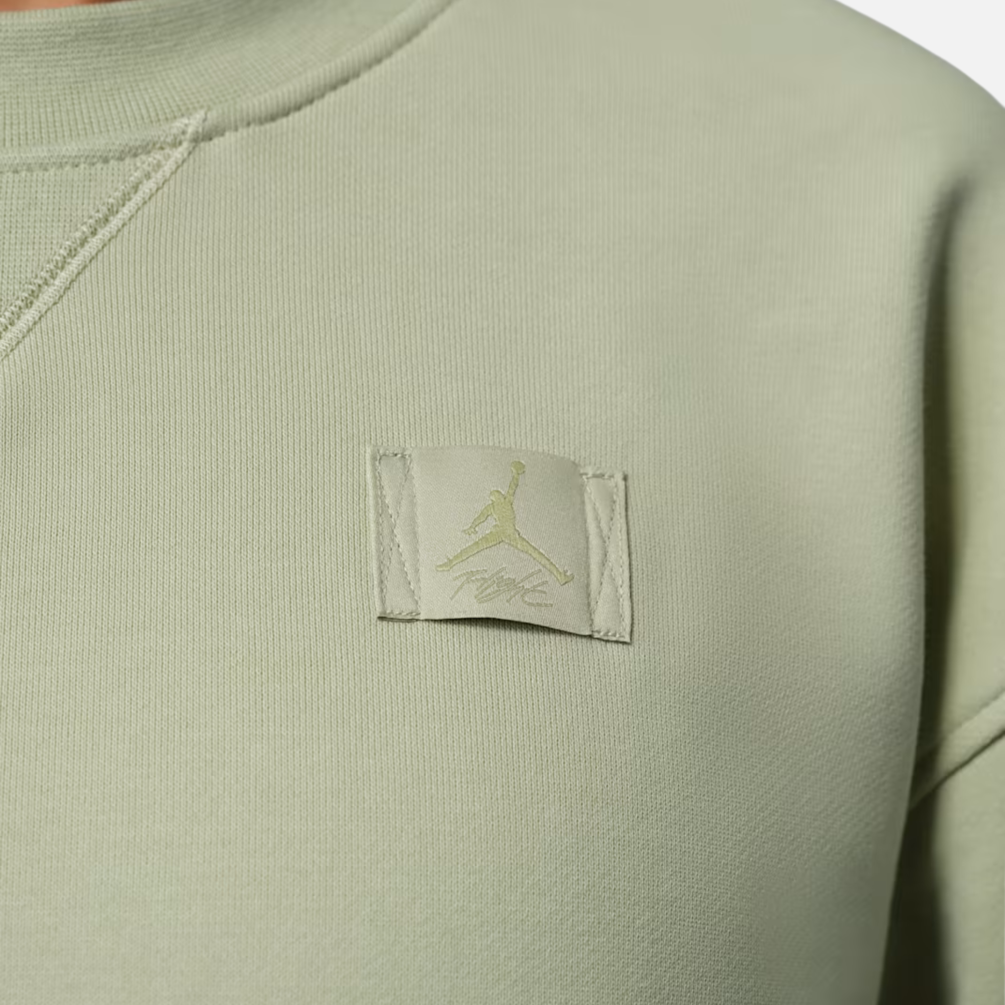Air Jordan Women's Flight Fleece Olive Green Mod-Crop Sweatshirt