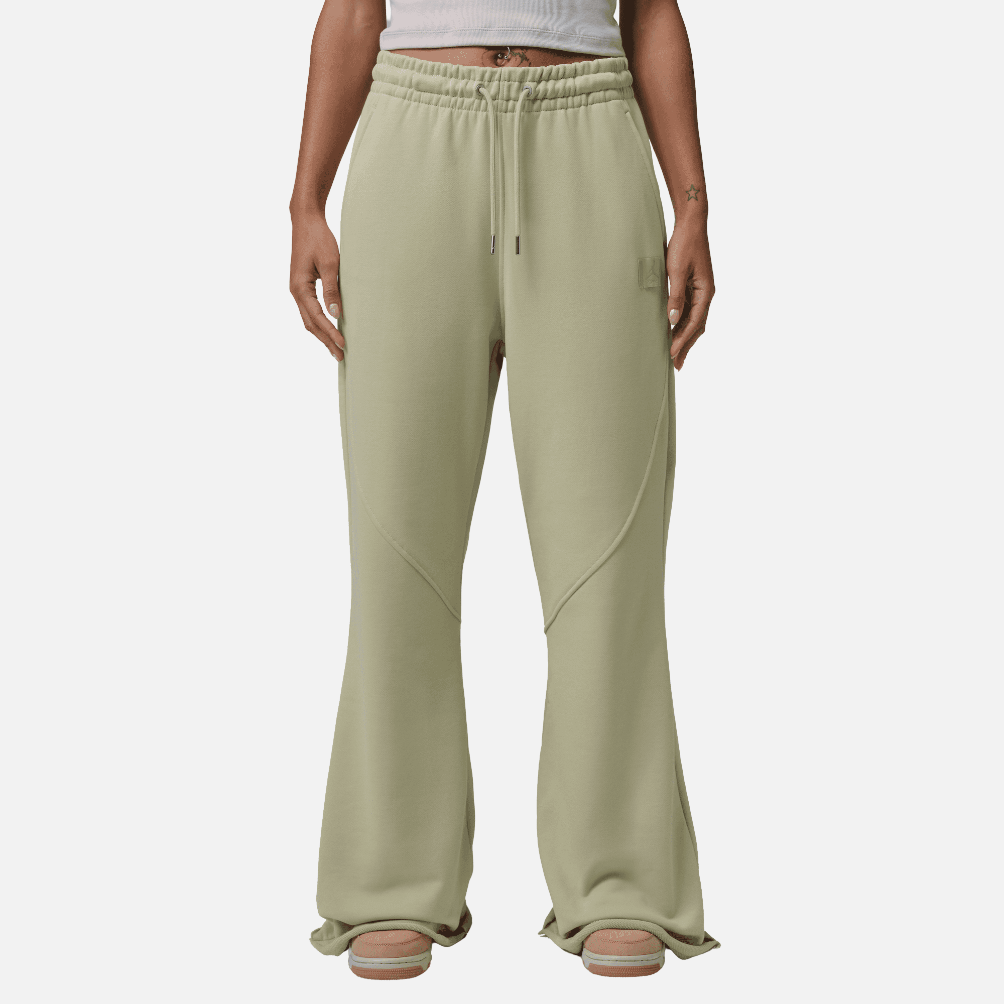 Air Jordan Women's Flight Fleece Olive Green Flared Pants