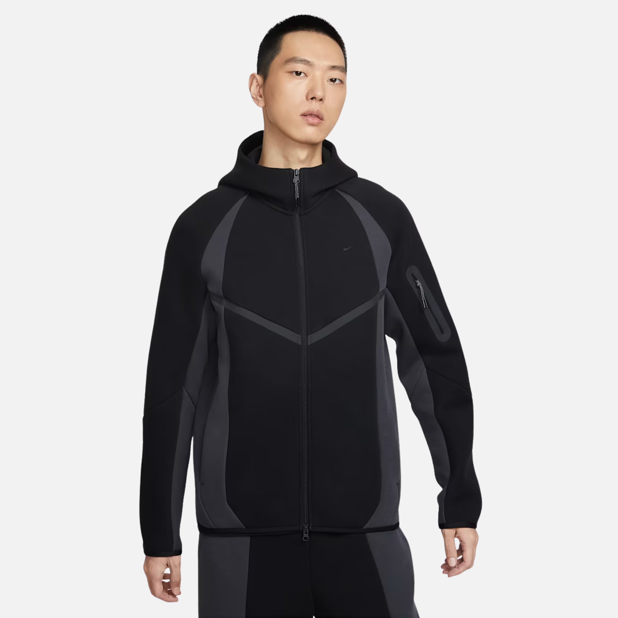 Nike Tech Color-Block Full-Zip Windrunner Black Jacket – Puffer Reds