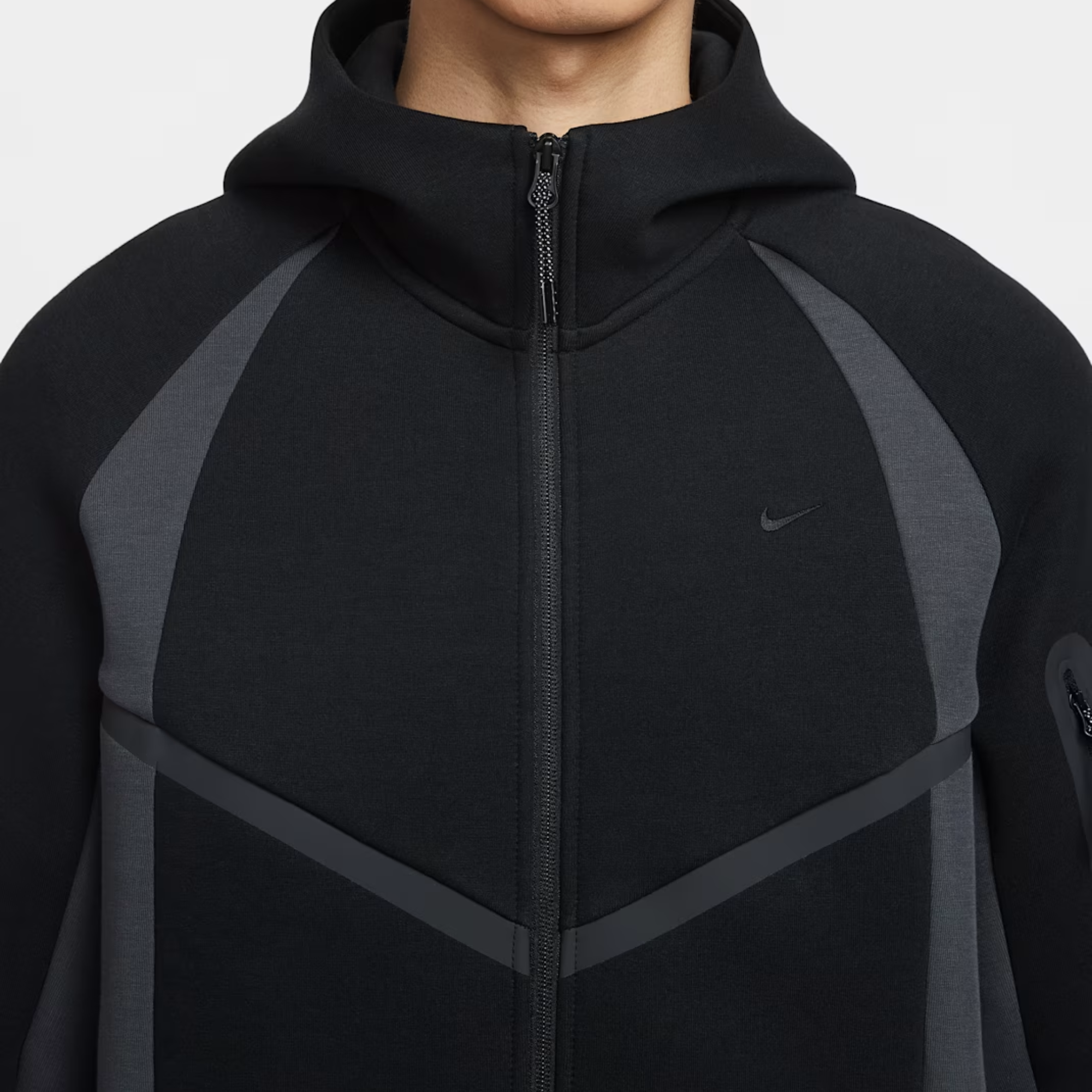 Nike Tech Color-Block Full-Zip Windrunner Black Jacket
