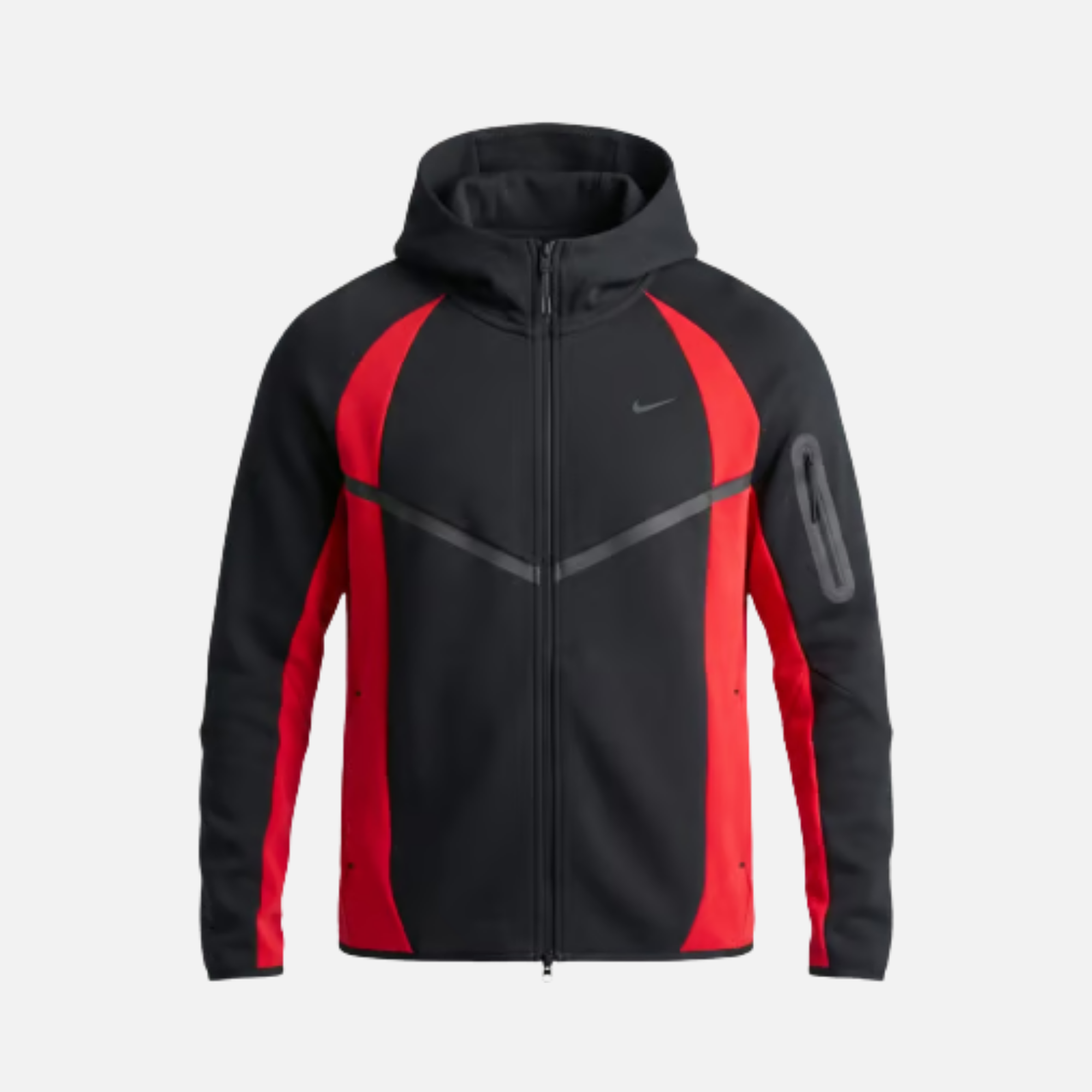 Nike Tech Color-Block Full-Zip Windrunner Black Red Jacket