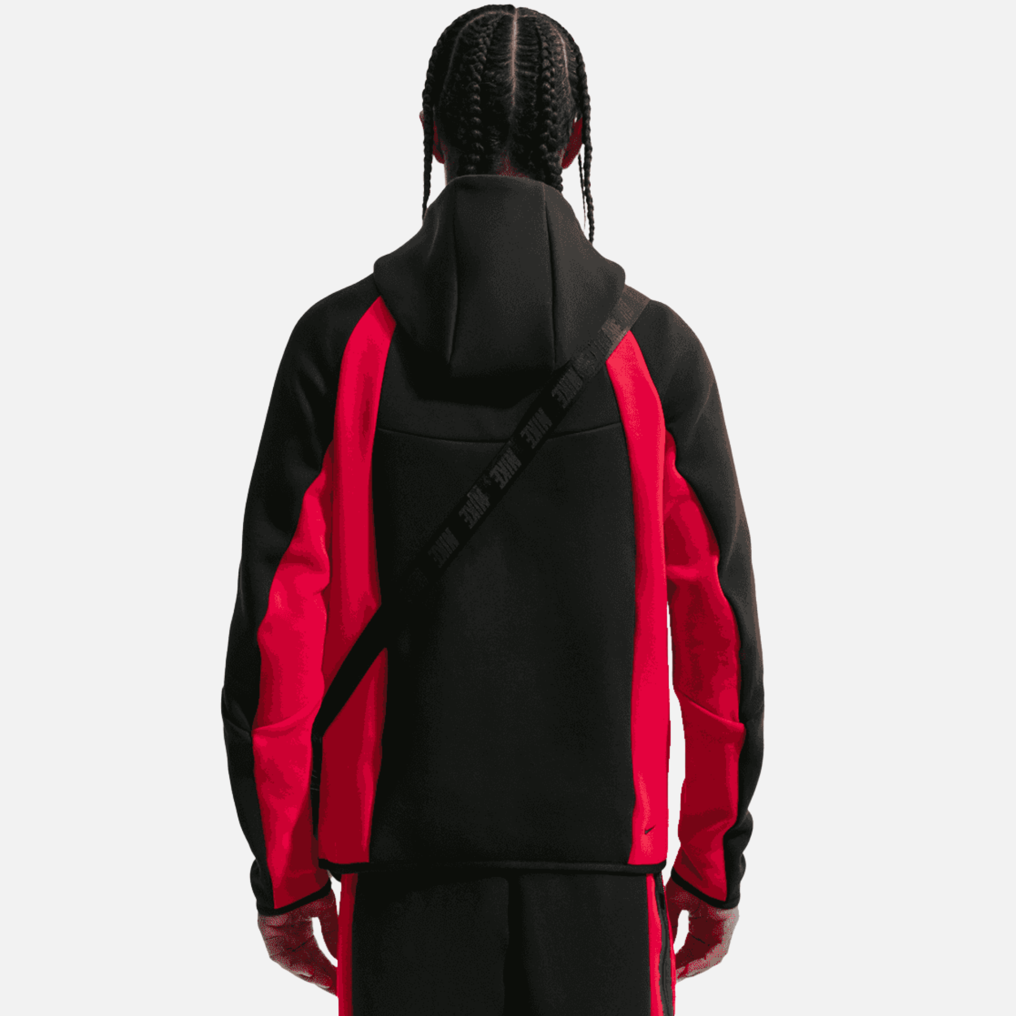 Nike Tech Color-Block Full-Zip Windrunner Black Red Jacket