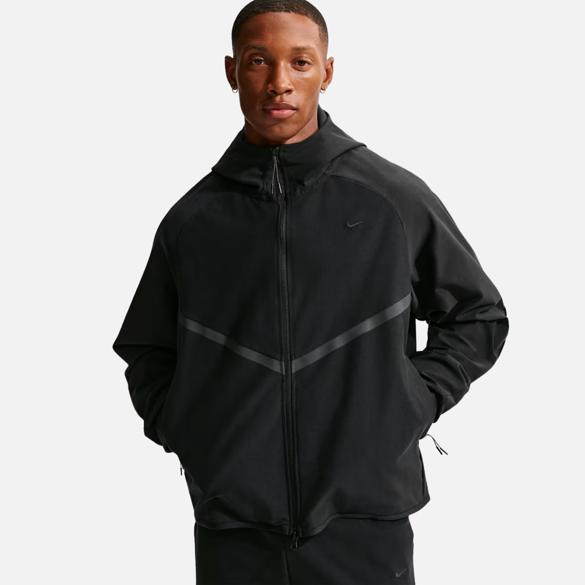 Nike Tech Shori Knit Full-Zip Black Windrunner Jacket – Puffer Reds
