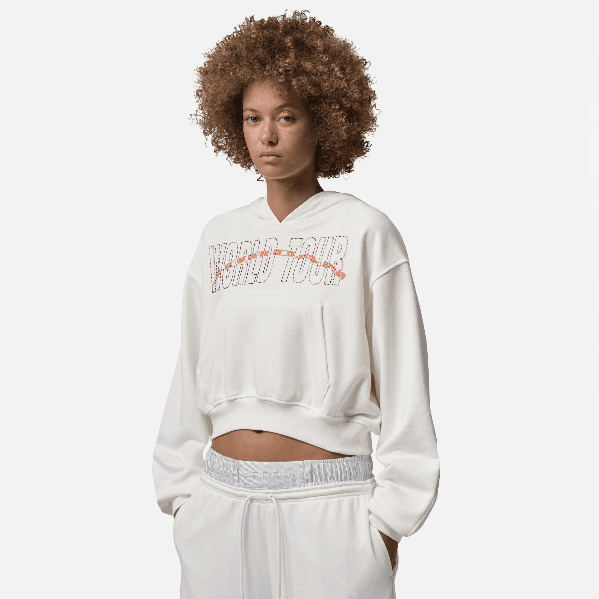 Air Jordan Women's Brooklyn World Tour White Pullover Hoodie
