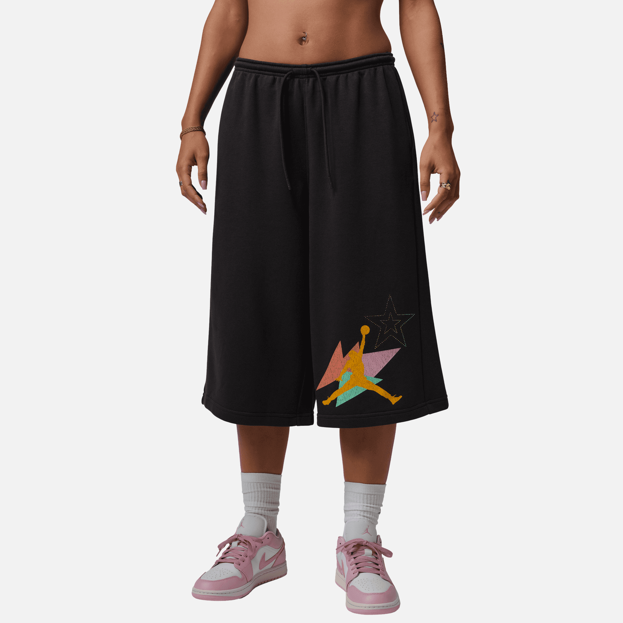Air Jordan Women's Brooklyn Fleece French Terry Black Big Shorts