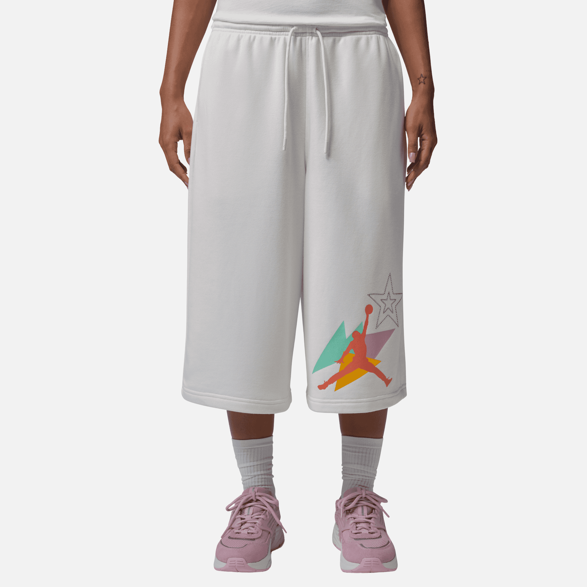 Air Jordan Women's Brooklyn Fleece French Terry White Big Shorts