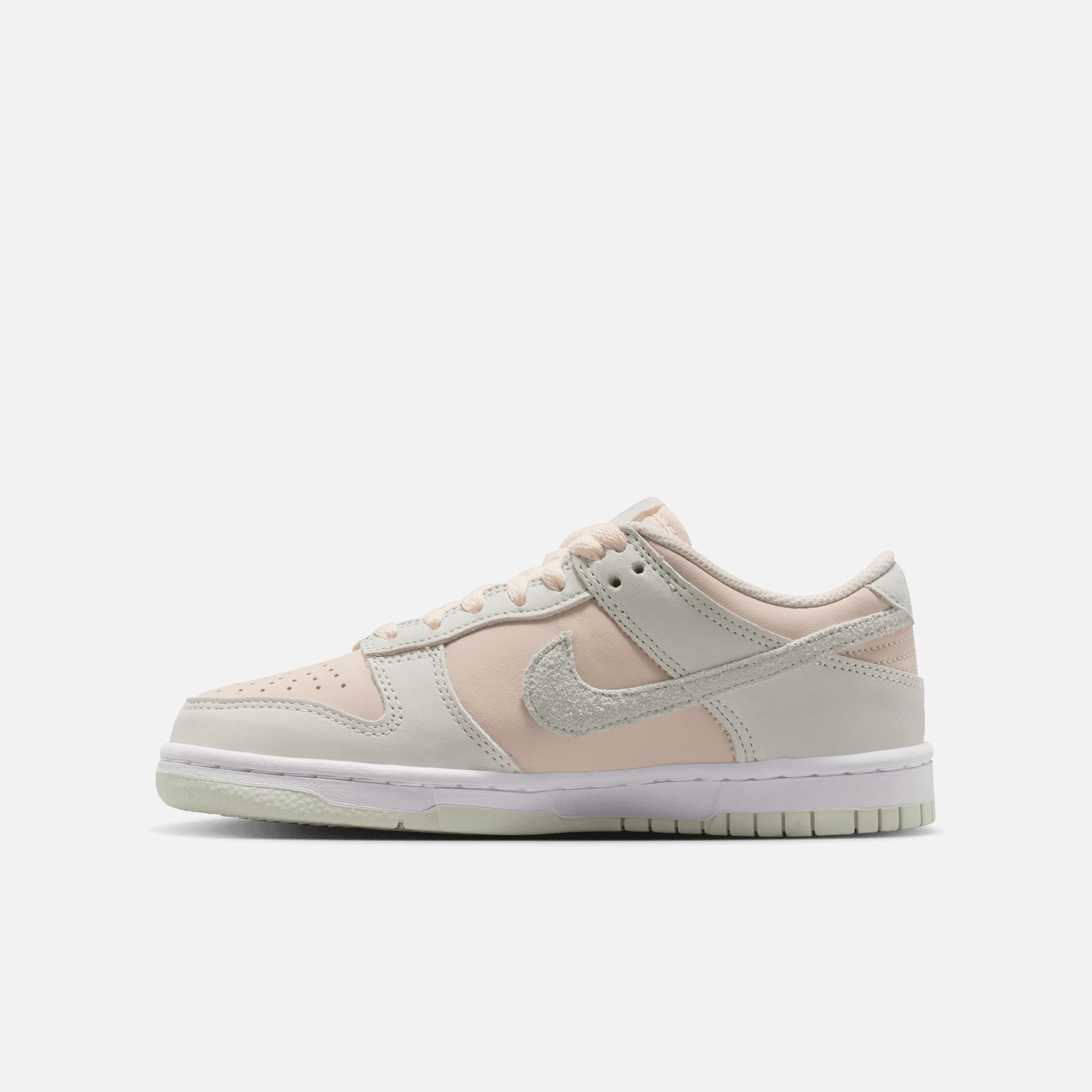 Nike Big Kids' Dunk Low Suede Chalk Barely Green (GS)