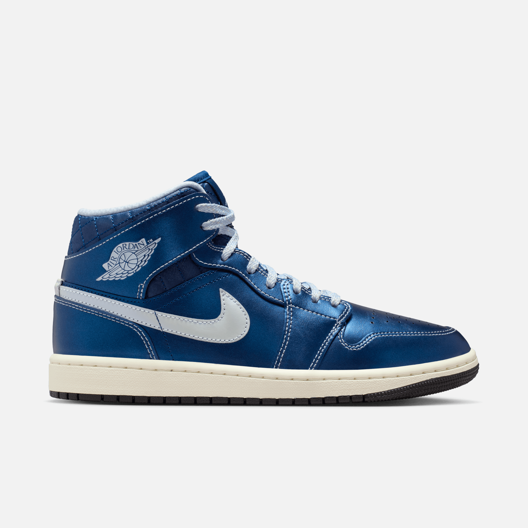 Air Jordan Women's 1 Mid Metallic Blue Quilted – Puffer Reds Air Jordan Women's 1 Mid Metallic Blue Quilted – Puffer Reds