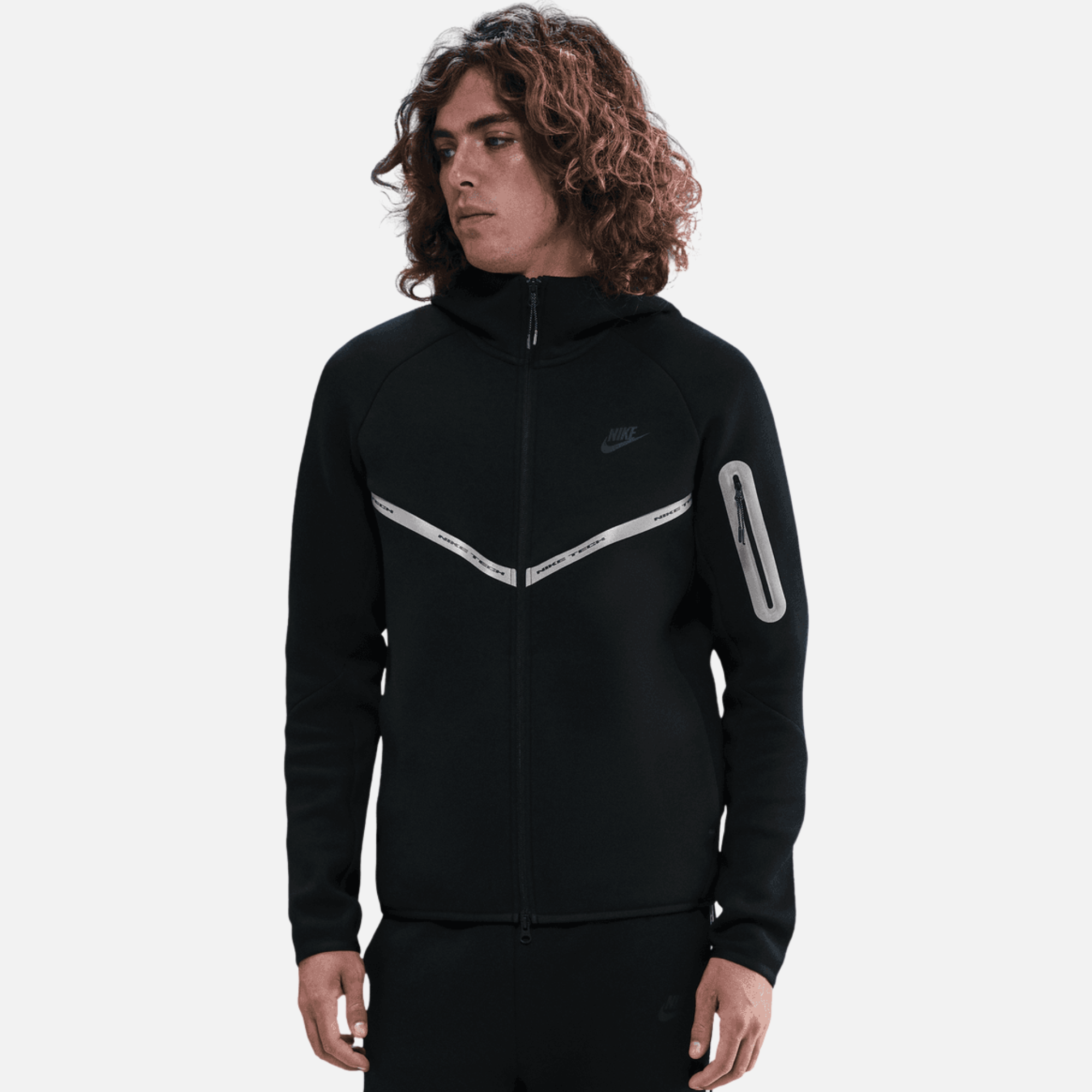 Nike Tech Fleece Windrunner Reflective Black Jacket – Puffer Reds Nike Tech Fleece Windrunner Reflective Black Jacket – Puffer Reds