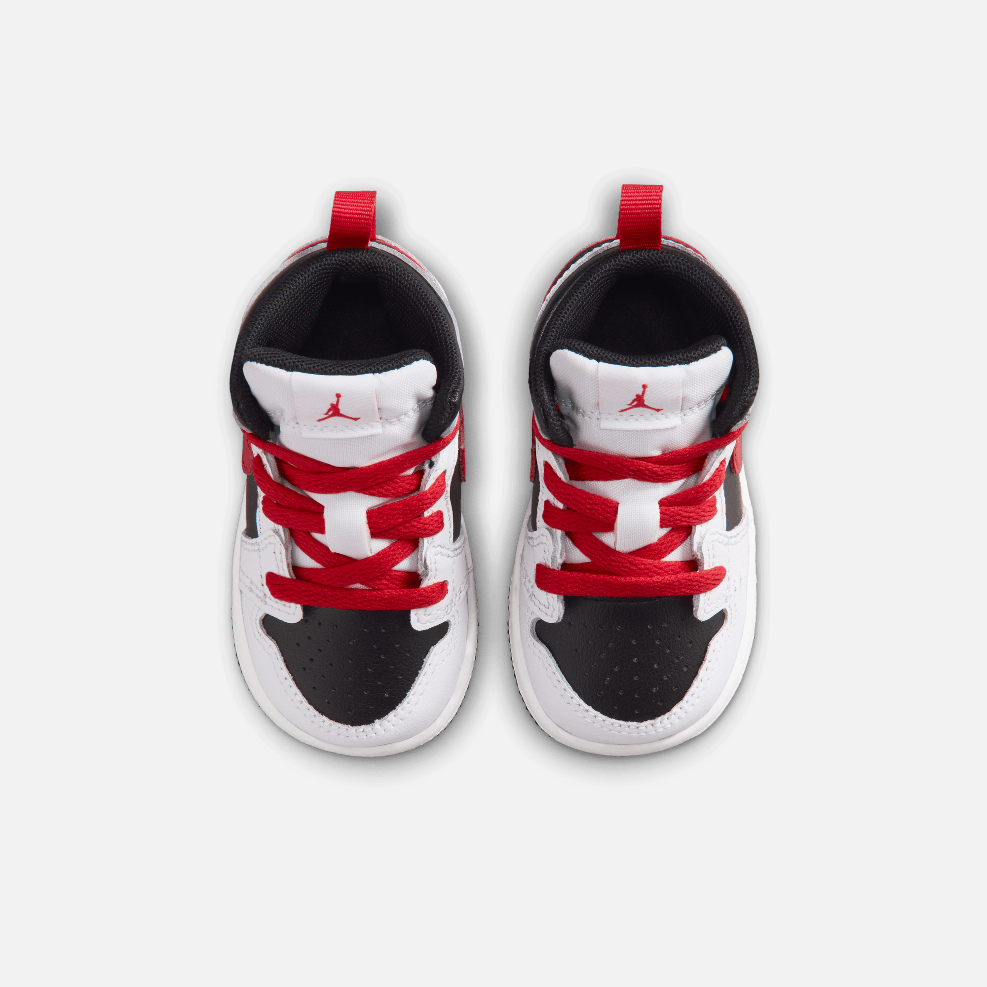 Air Jordan Kids' 1 Mid Black White Speed Red (TD)